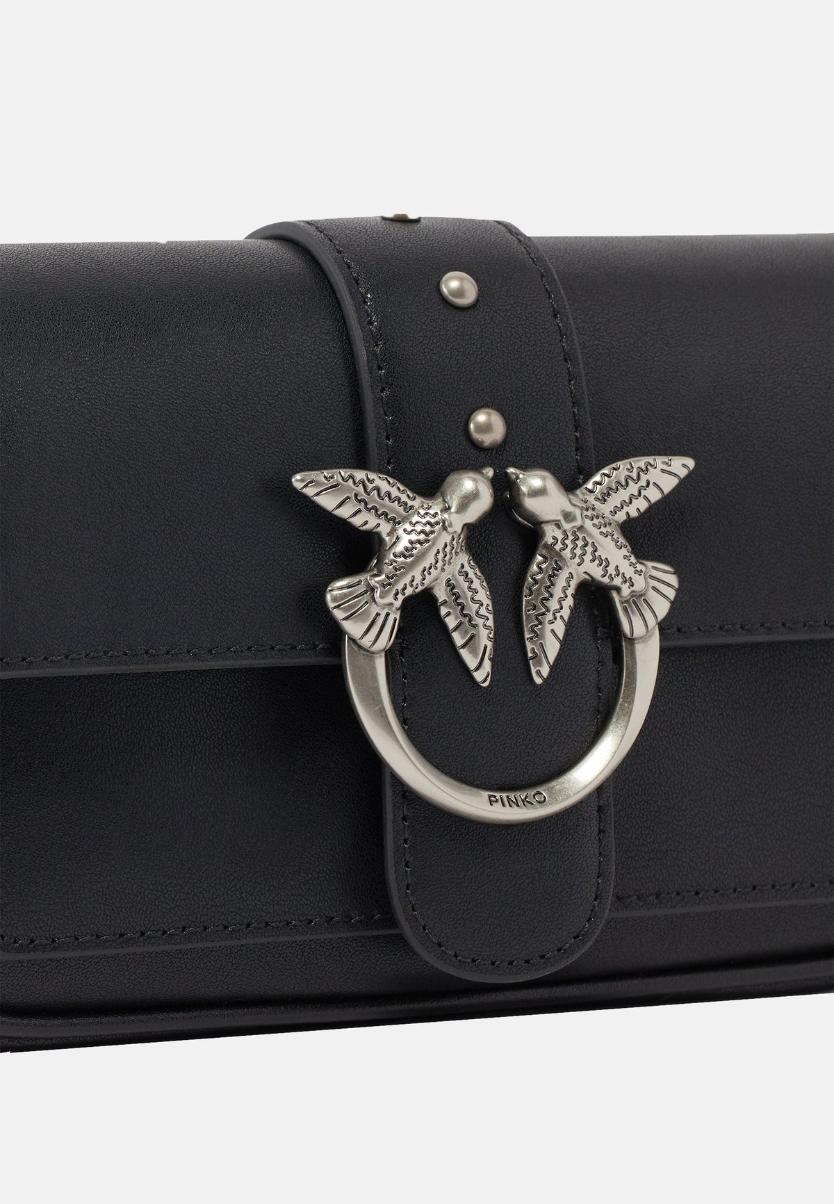LOVE ONE POCKET C VITELLO SETA - BLACK-ARGENTO