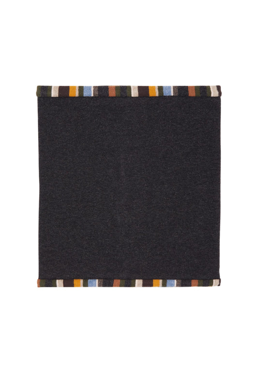 DONNA COLLO PILE CON PROFILI E INTERNO RIGHE MULTICOLOR - ANTRACITE/MILITARE