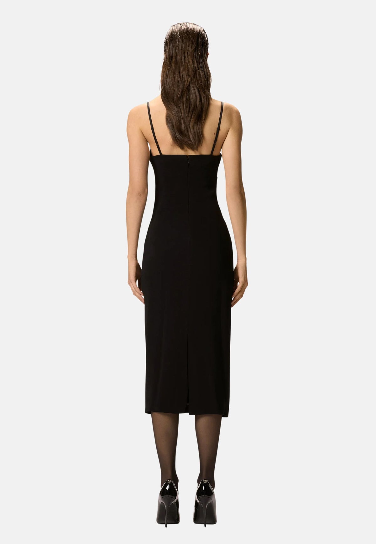 CARRUBA ABITO DOUBLE ARMOURE RICAMO ROSE - BLACK