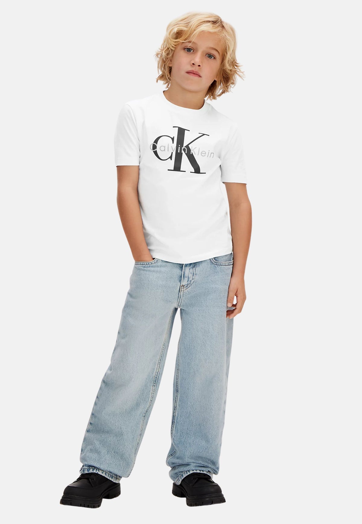 CK MONO LOGO SS T-SHIRT - WHITE