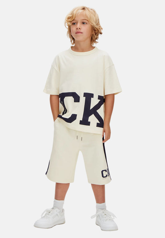 VARSITY RELAXED SHORTS - WHITE