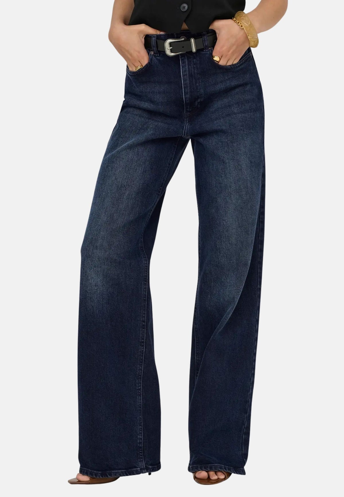 ONLJUICY WIDE DNM REA929 NOOS - BLUE BLACK DENIM