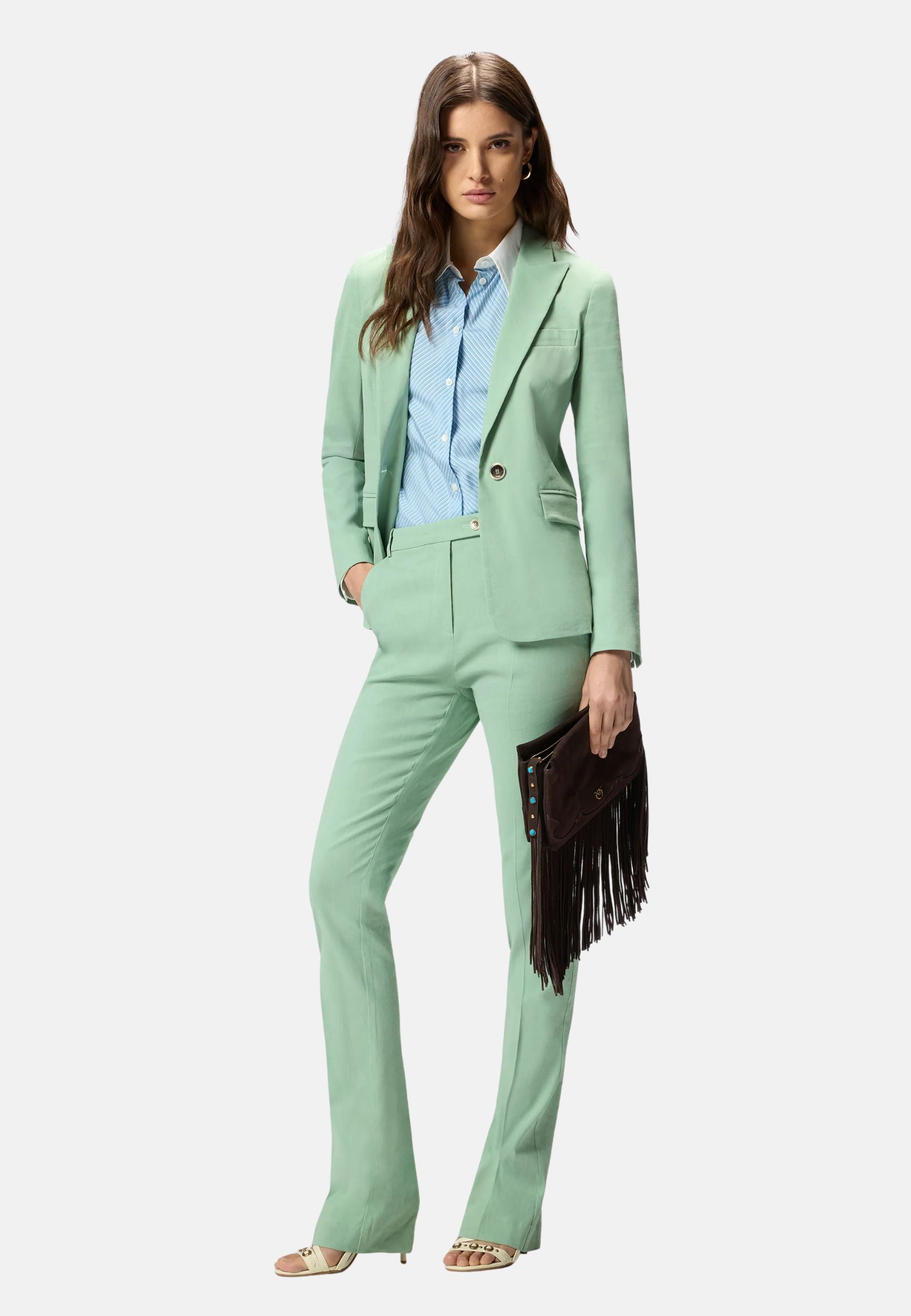 FREDA GIACCA LINO STRETCH - GREEN