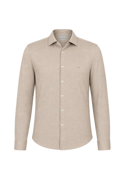 JAPANESE PERFORM KNIT SLIM SHIRT - SAND