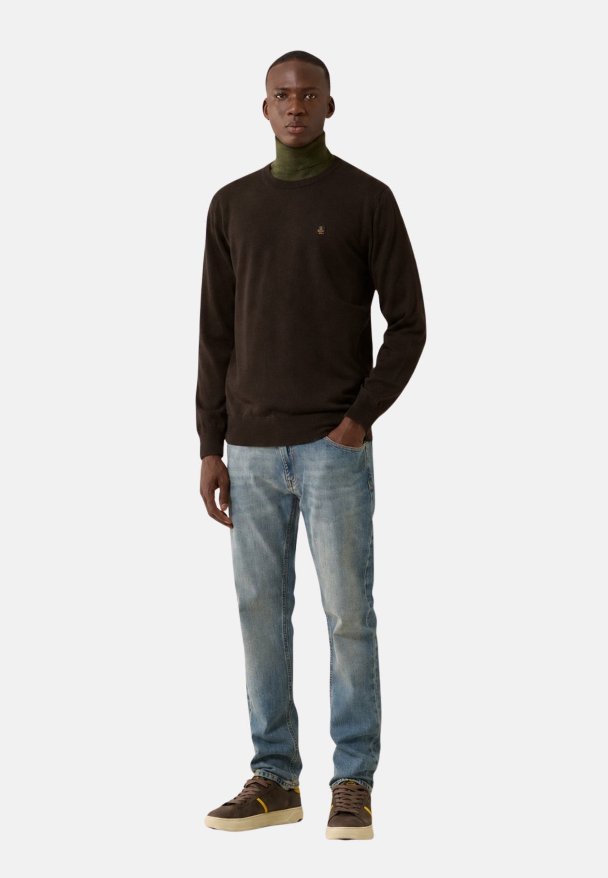 PULLOVER GIROCOLLO - MARRONE