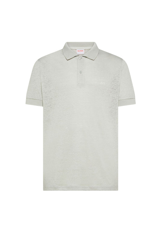 POLO JERSEY LINEN S/S - GRIGIO CHIARO