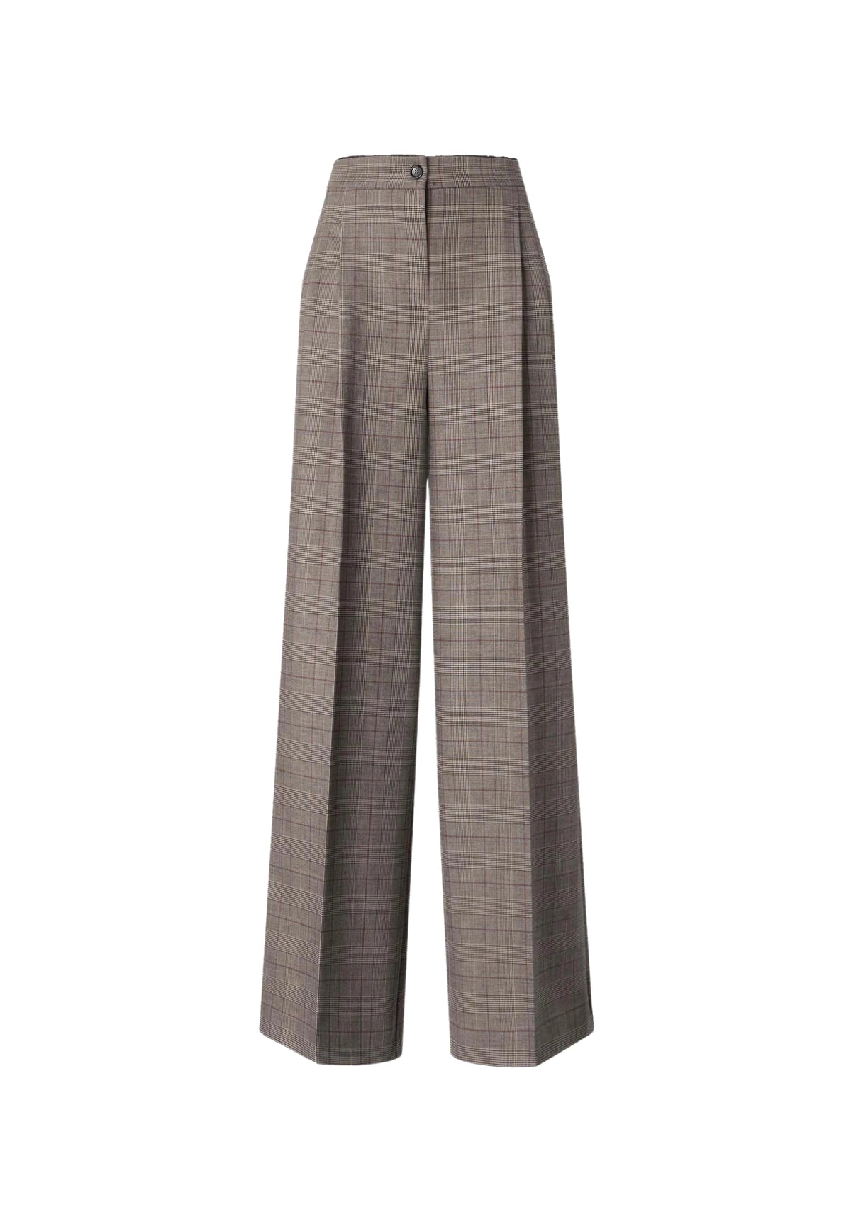 PLUMERIA PANTALONE MISTO LANA TINTO FILO - BEIGE/BORDEAUX