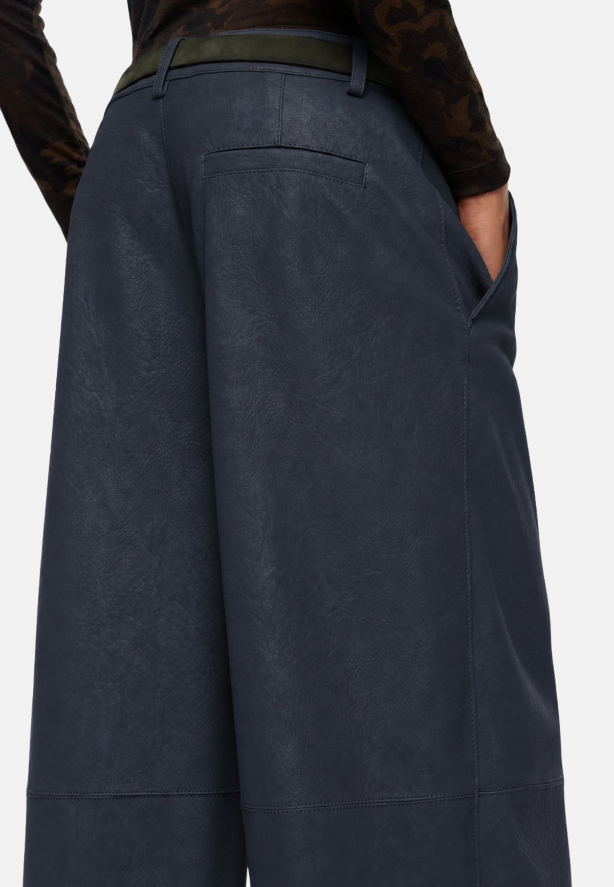 BAROLO PANTALONE EFFETTO NABUK - DARK BLUE