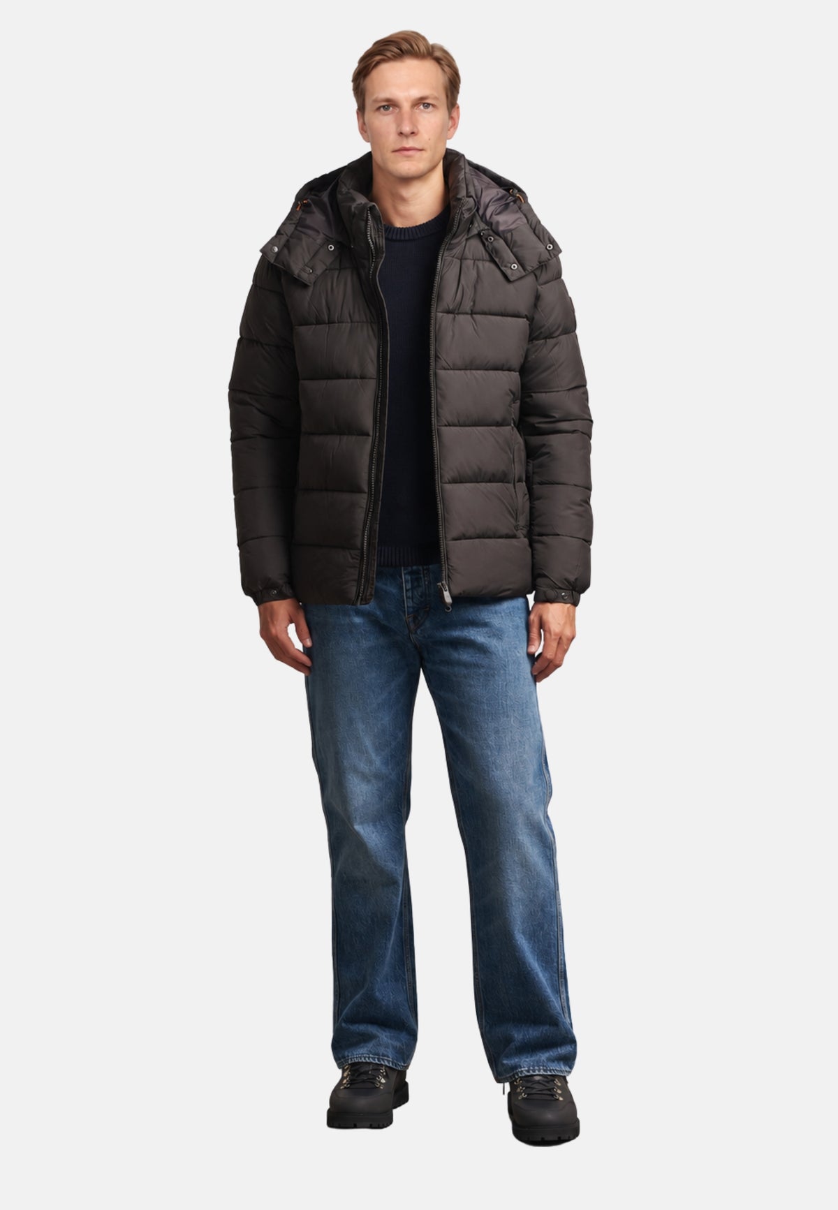 GIUBBOTTO CAPPUCCIO BORIS - BROWN BLACK