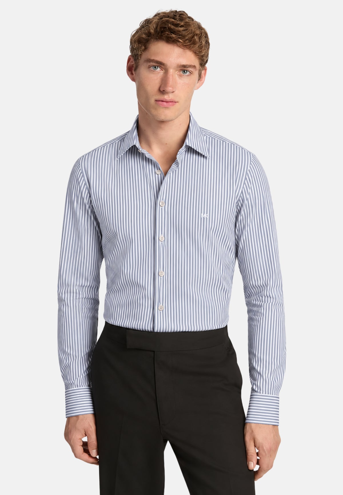 JAPANESE PERFORM KNIT STRIPE SLIM - RIGATA NAVY