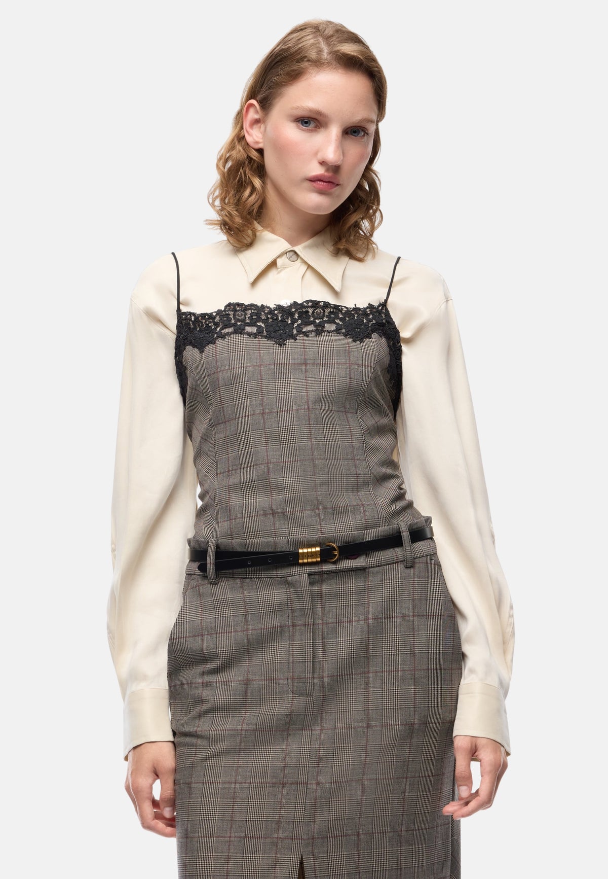 TELIPOGON TOP MISTO LANA TINTO FILO - BEIGE/BORDEAUX