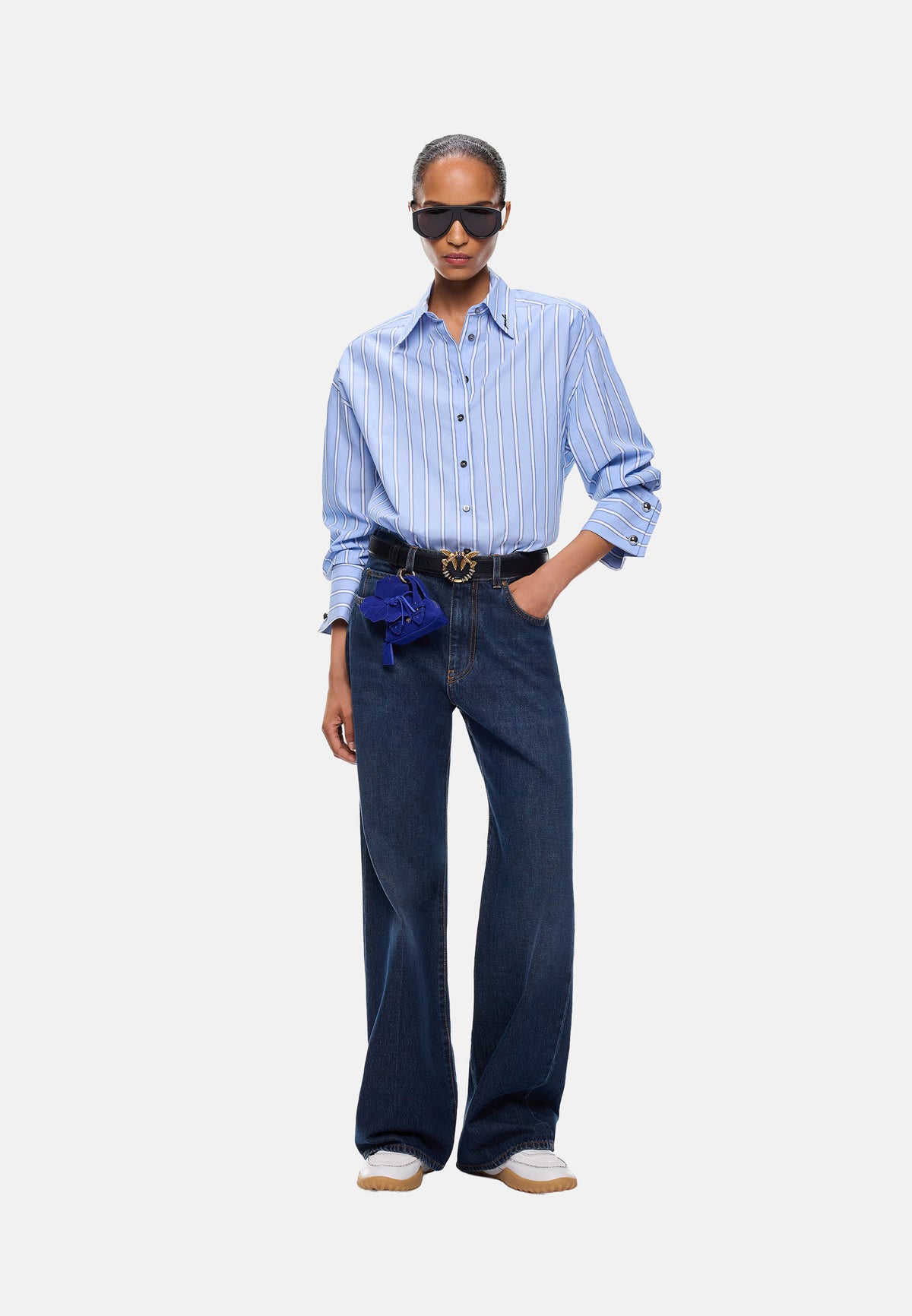 WANDA WIDE LEG BLUE DENIM MEDIUM WASH - LAVAGGIO SCURO