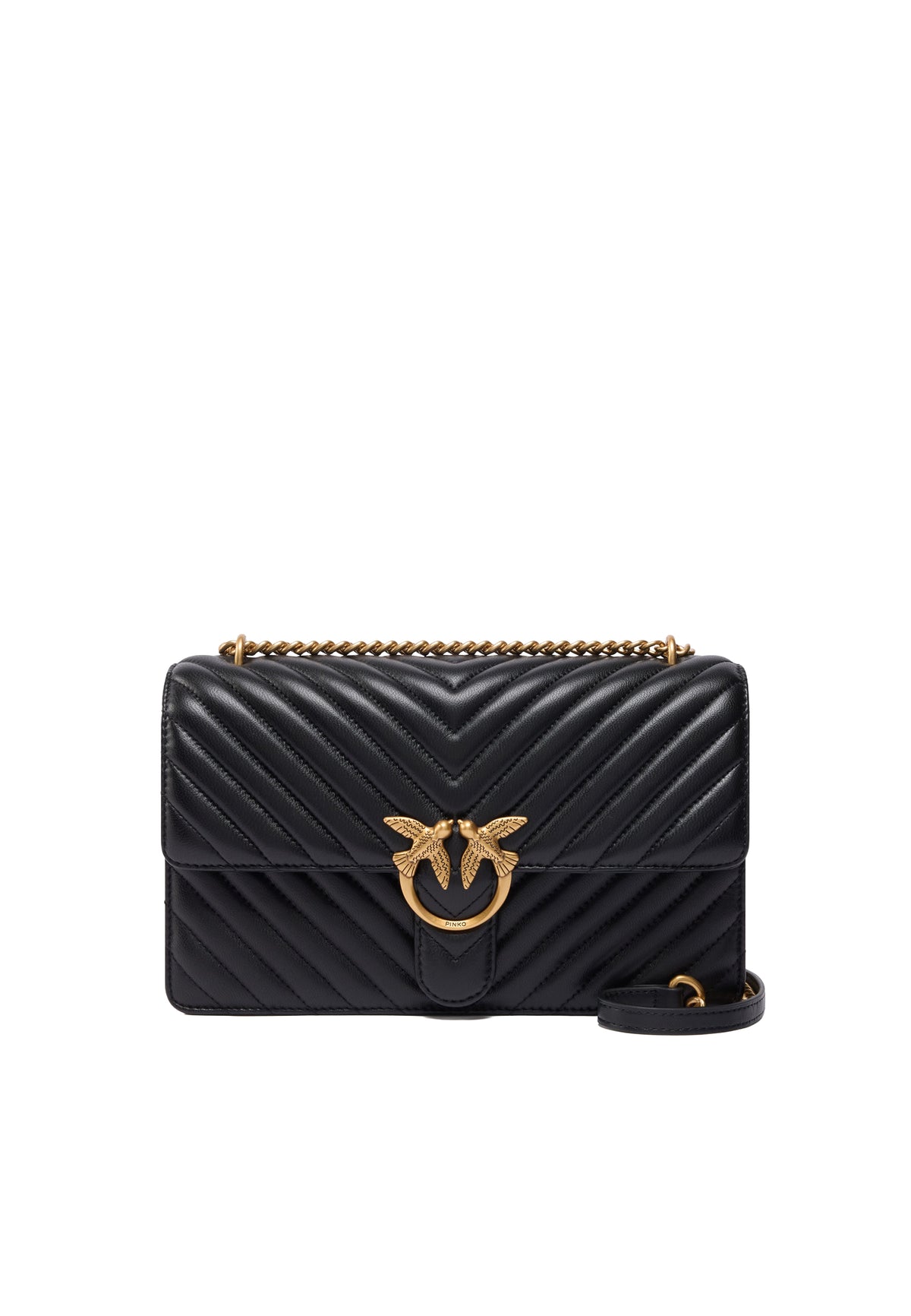 LOVE ONE CLASSIC SMALL B. SHEEP NAPPA CHEVRON - BLACK