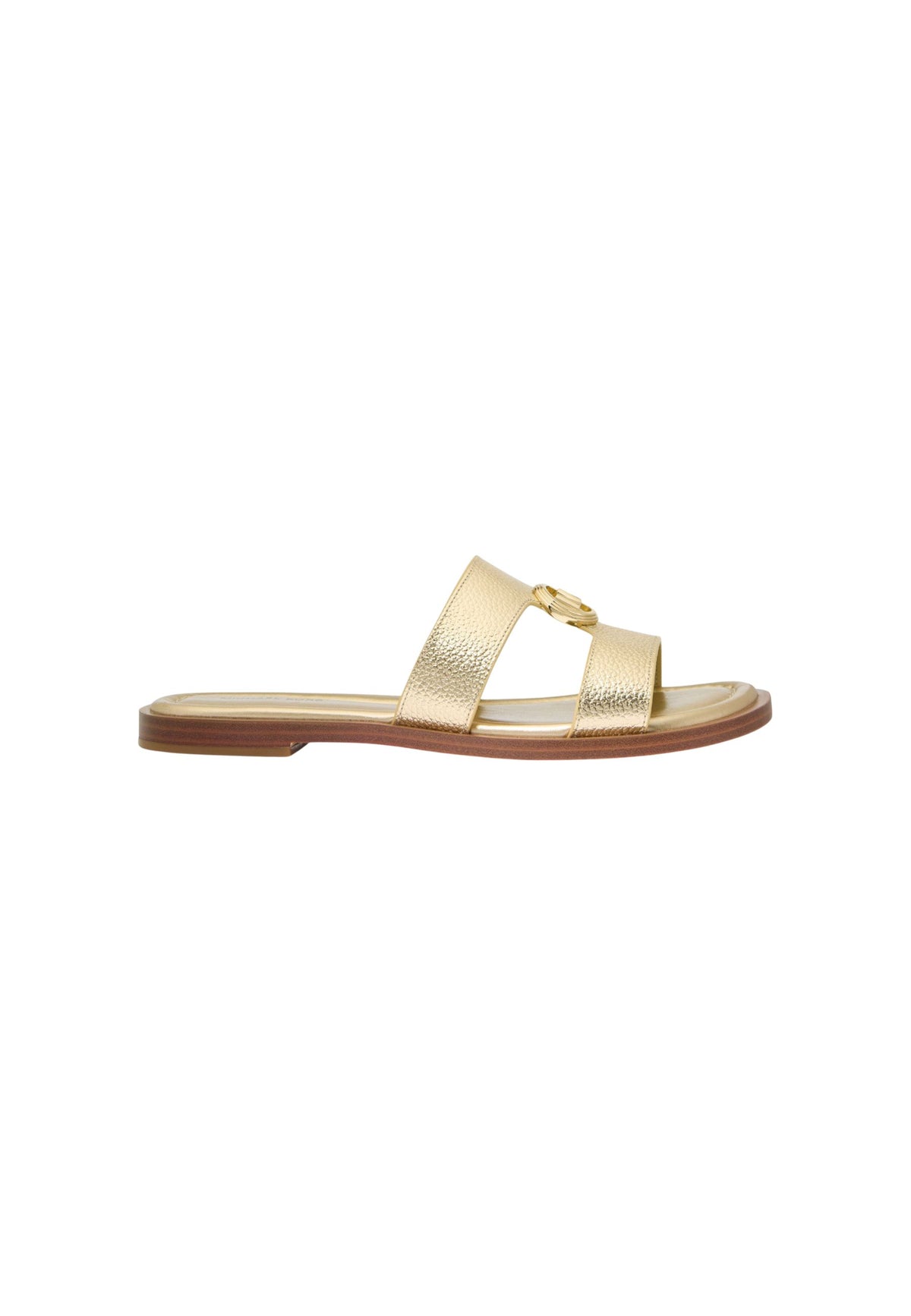 ERIN FLAT SANDAL METALLIC LEATHER - PALE GOLD