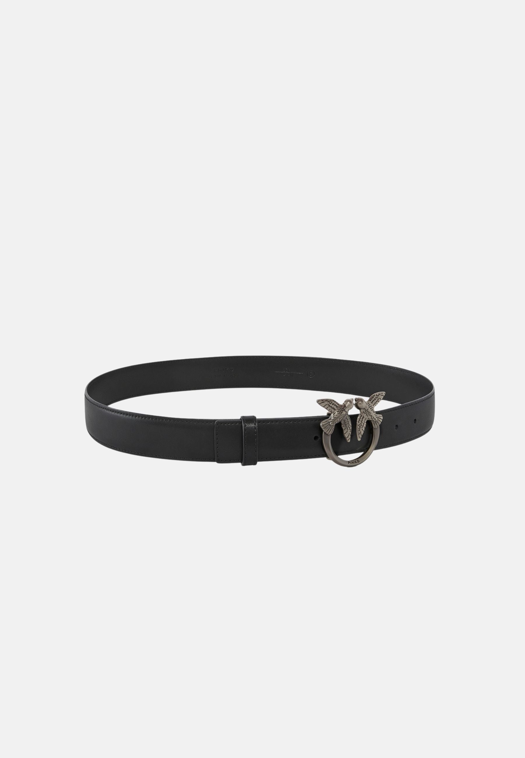 LOVE BERRY H3 BELT. LOW VITELLO SETA - BLACK-ARGENTO