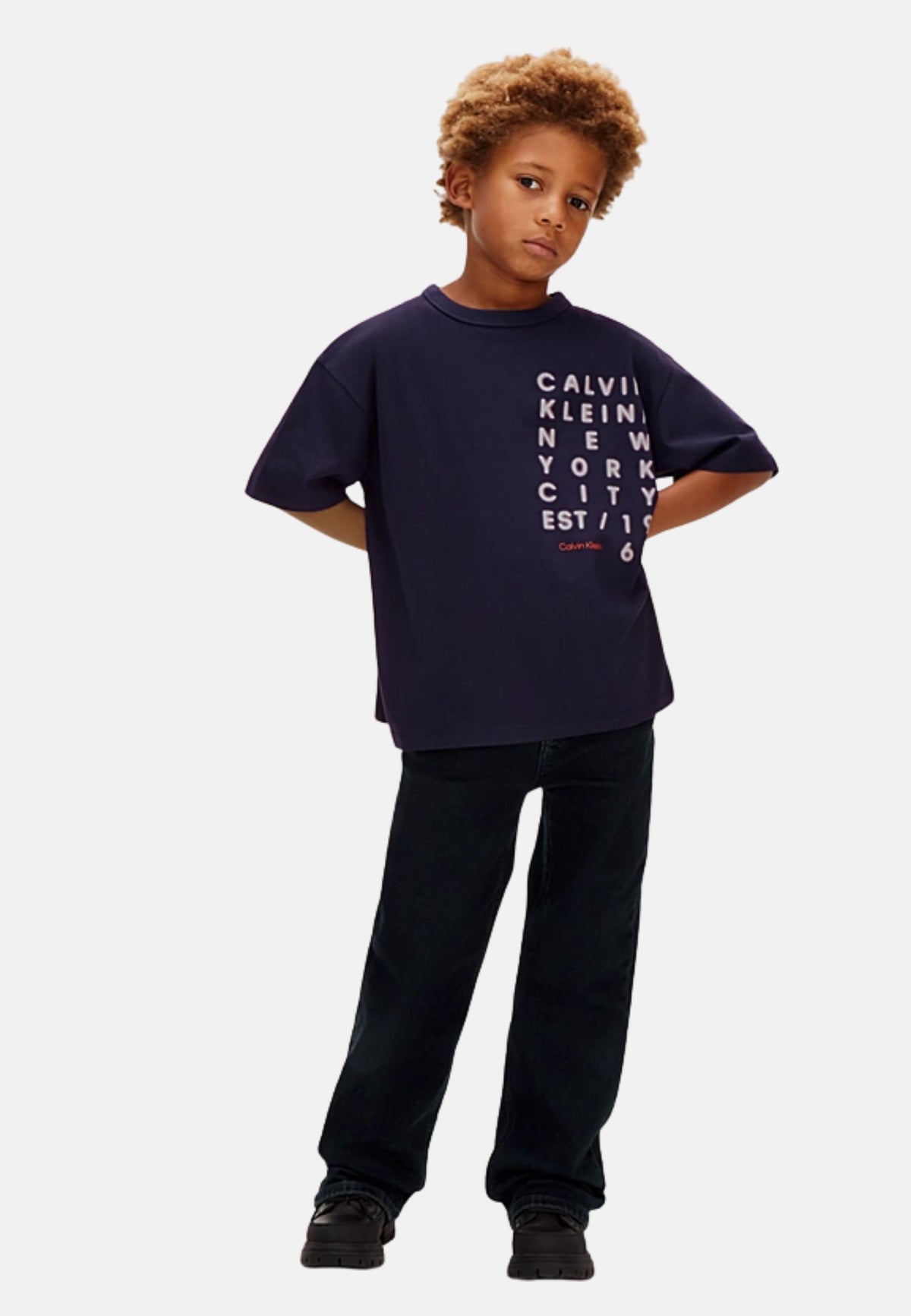 SQUARE LOGO T-SHIRT - EVENING BLUE