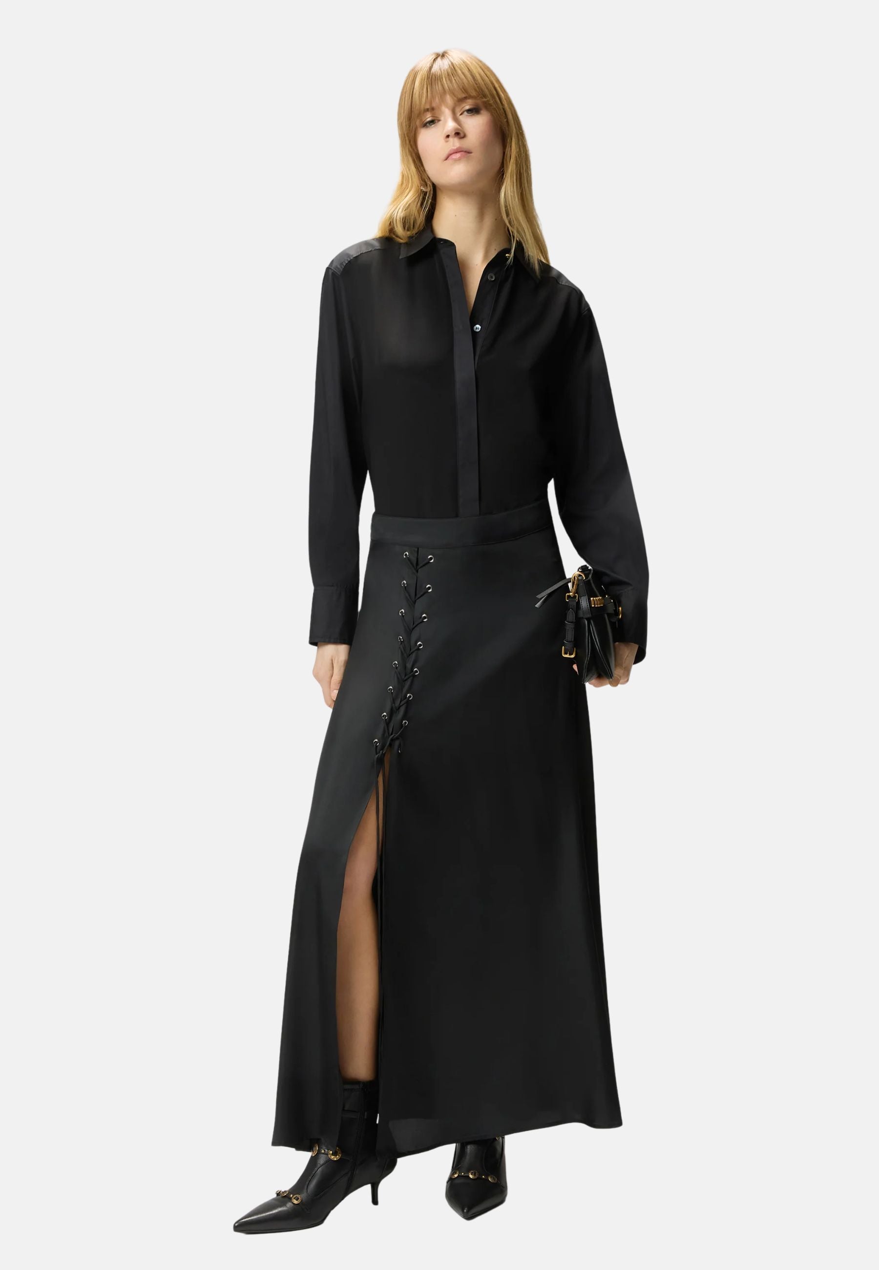 CARRARA GONNA TWILL FLUIDO - BLACK