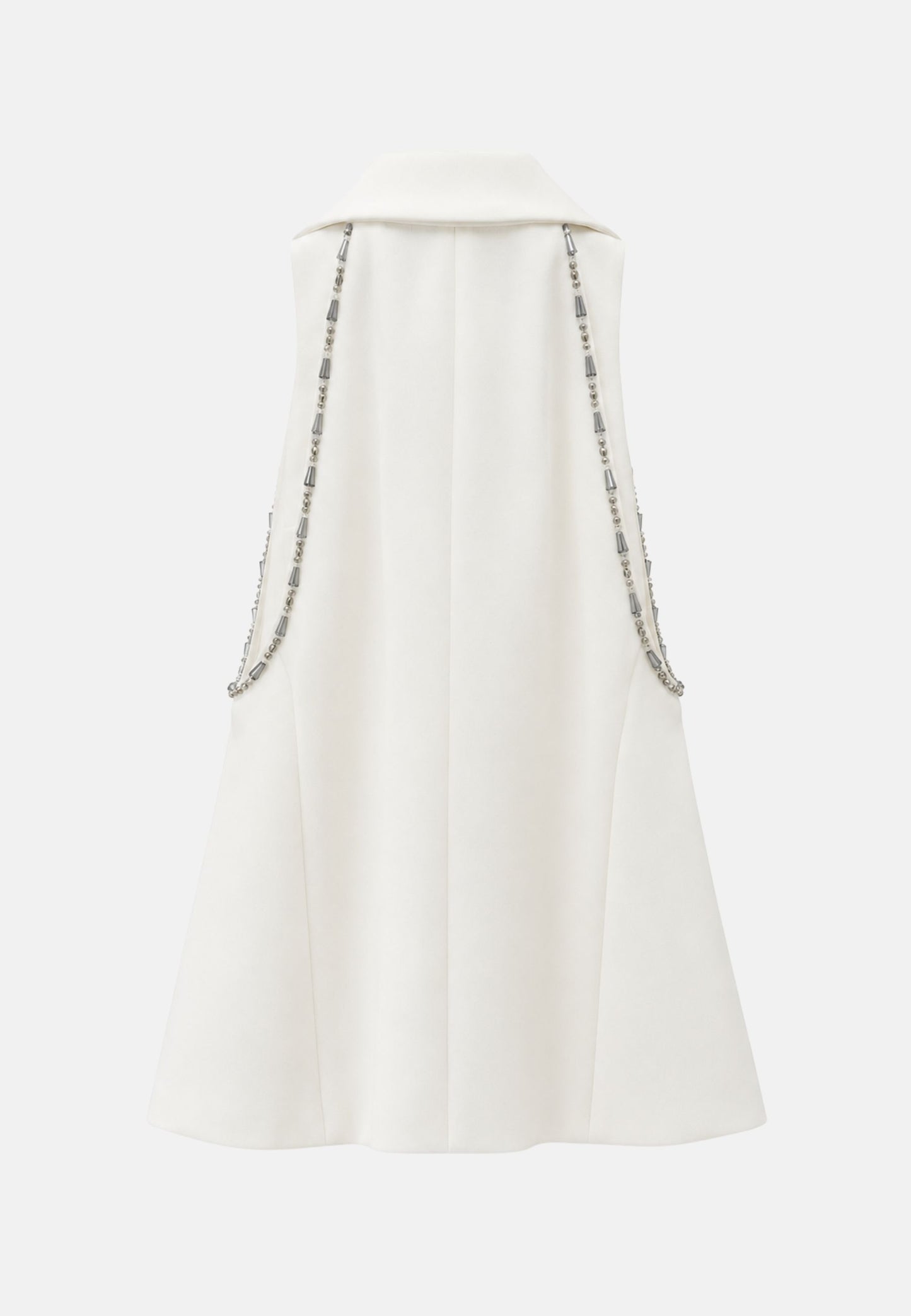 LITCHI GILET CON DECORO - WHITE