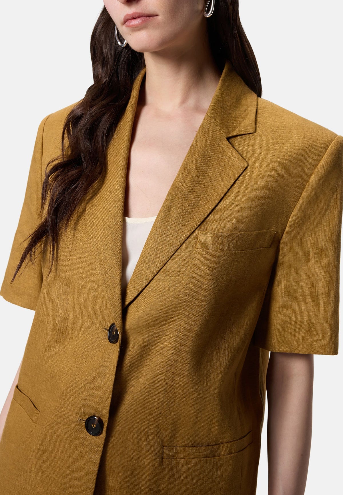 BRINDISI GIACCA TELA DI LINO - BROWN