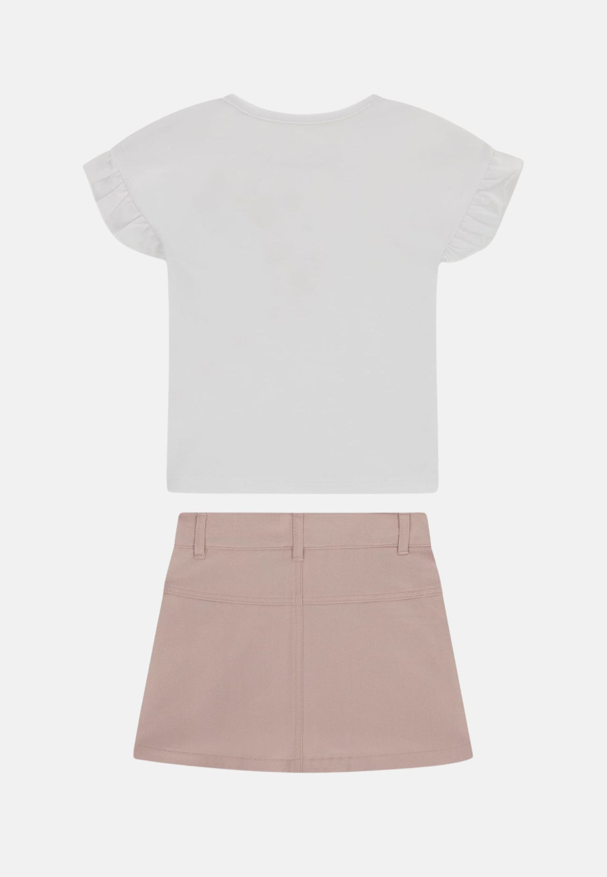 SET SS T-SHIRT+TWILL SKIRT - PURE WHITE