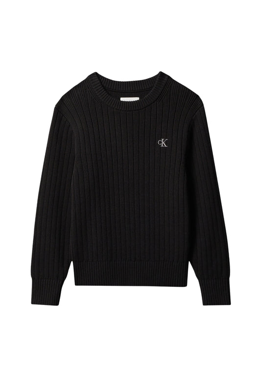 CK DROPPED NEEDLE SWEATER CN - PVH BLACK