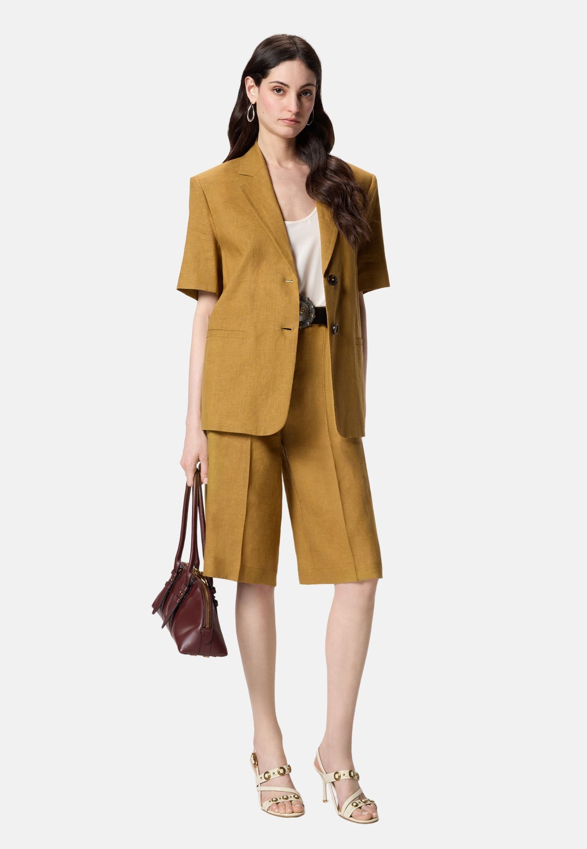 BRINDISI GIACCA TELA DI LINO - BROWN