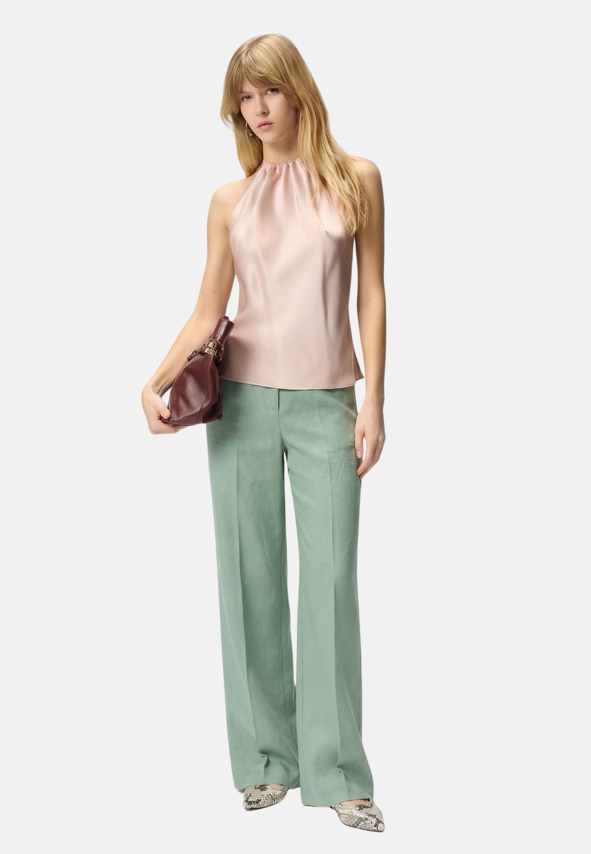JACOPONE PANTALONE LINO STRETCH - GREEN