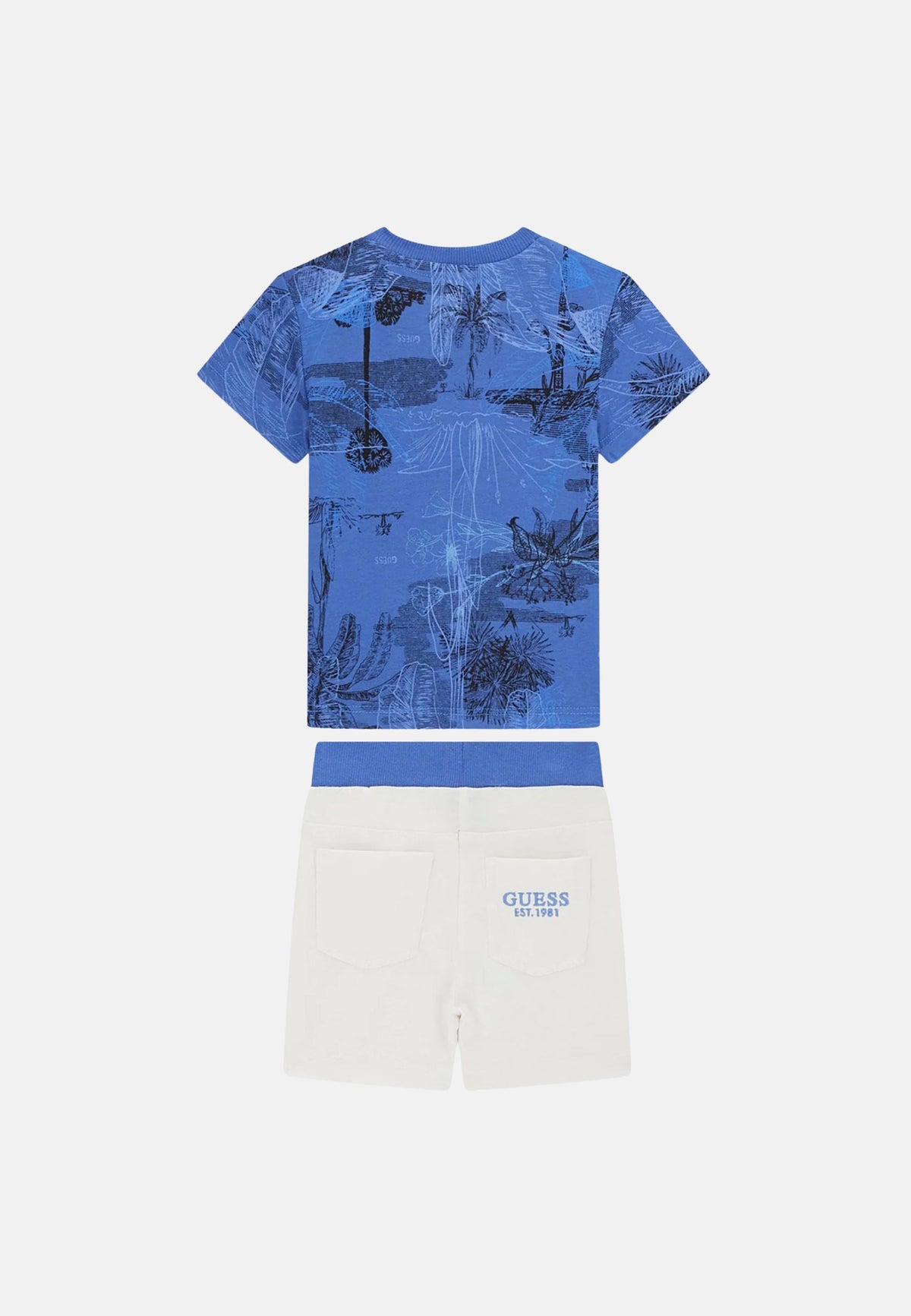 SET SS T-SHIRT+JERSEY SHORTS - TROPICAL SUMMER BLUE