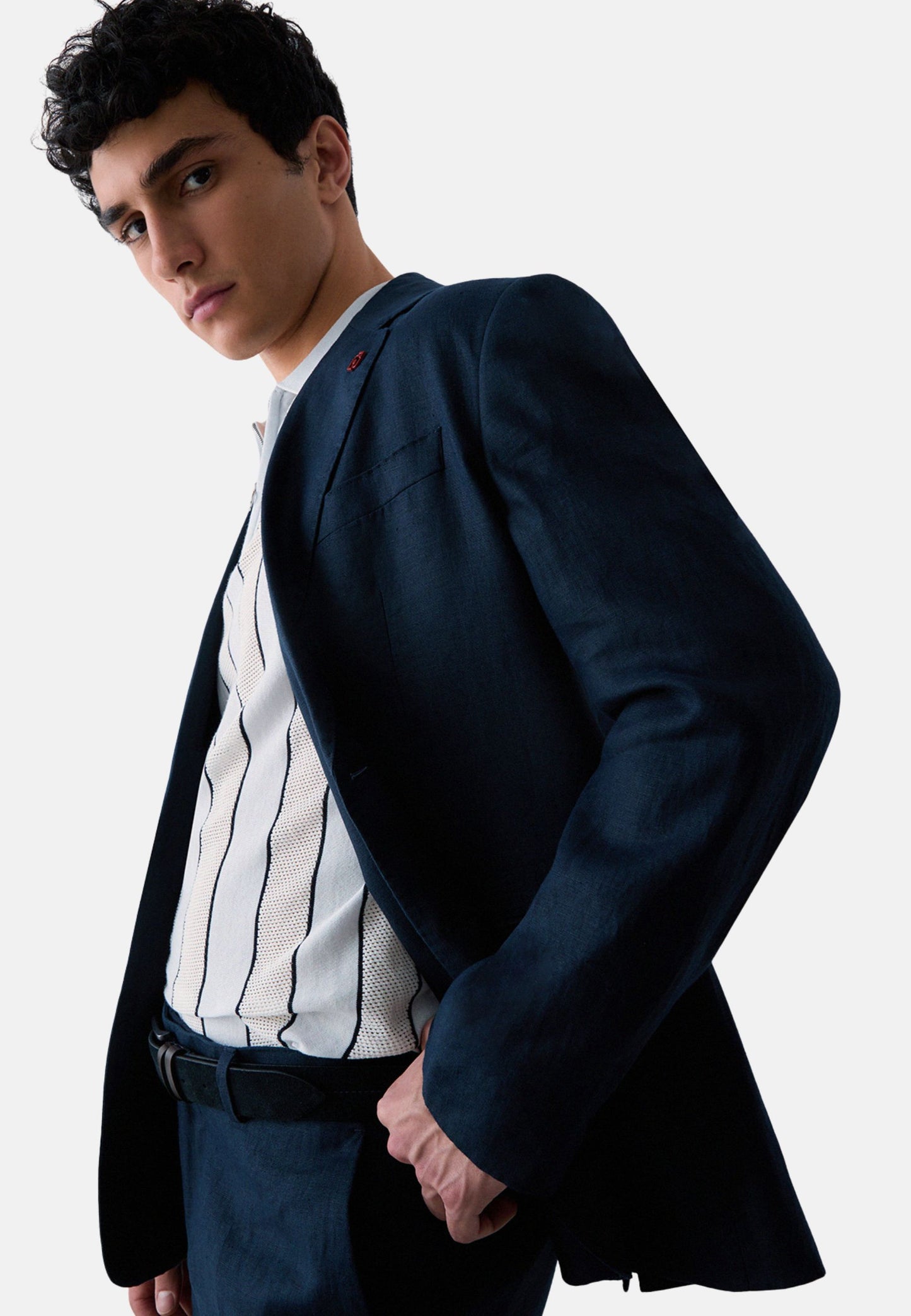 GIACCA BLAZER LINO - blu