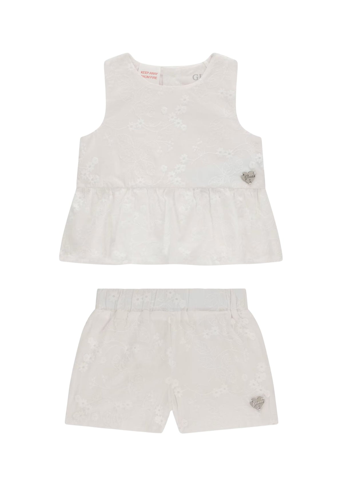 SET MUSLIN SL TOP + SHORTS - PURE WHITE