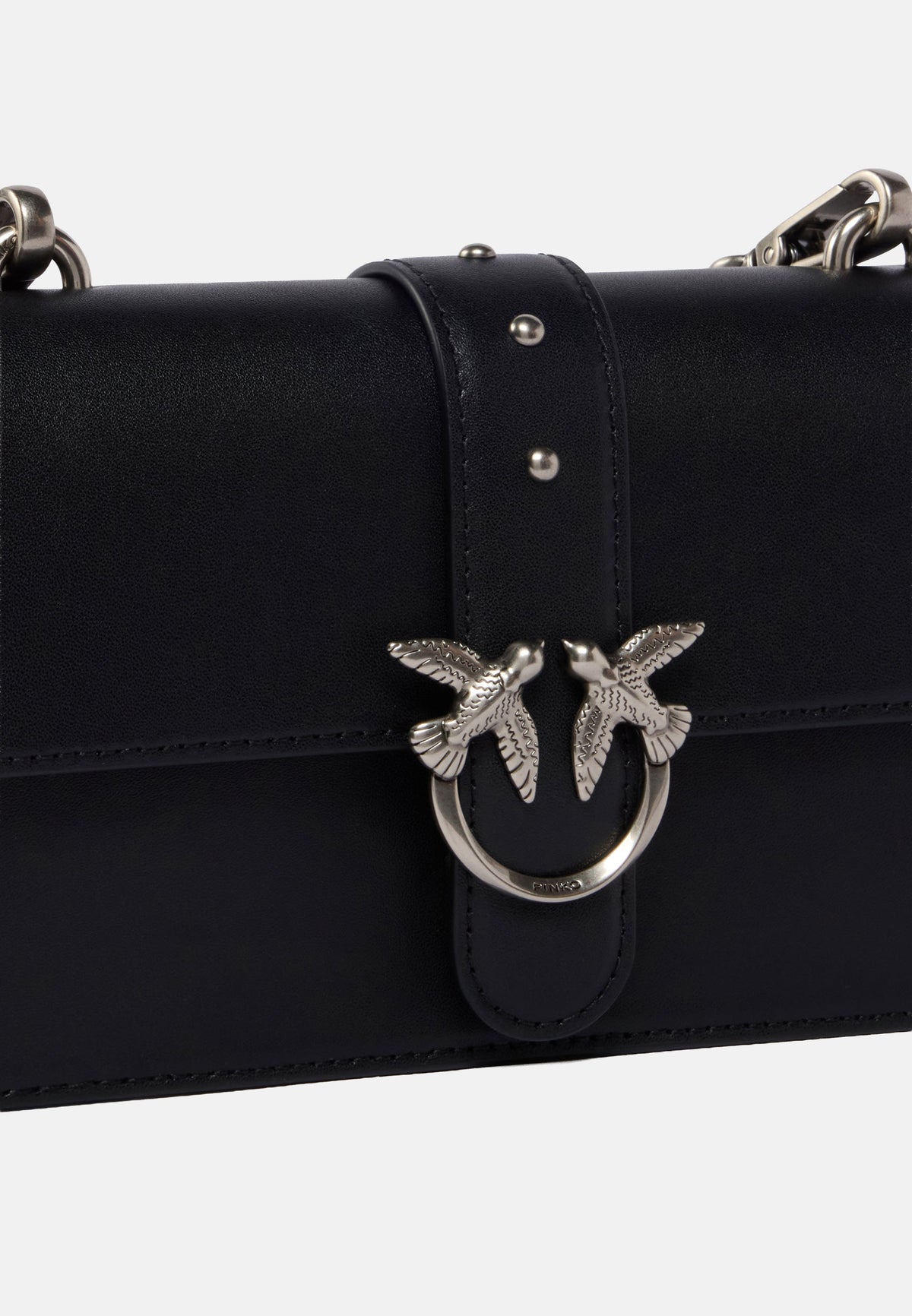 LOVE ONE MINI ST.SMALL B. VITELLO SETA - BLACK-ARGENTO