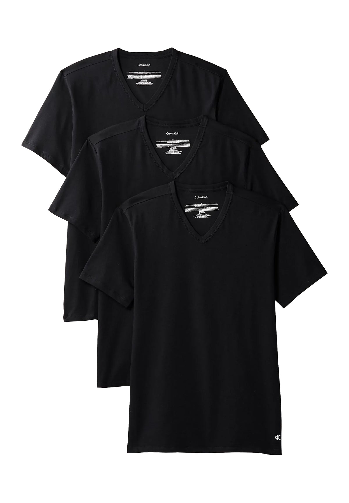 S/S V NECK 3PK - BLACK