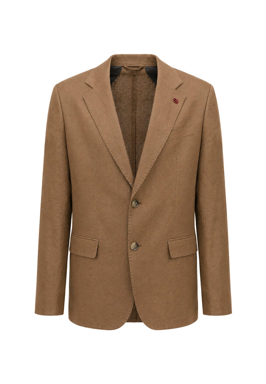 GIACCA BLAZER LINO - COGNAC
