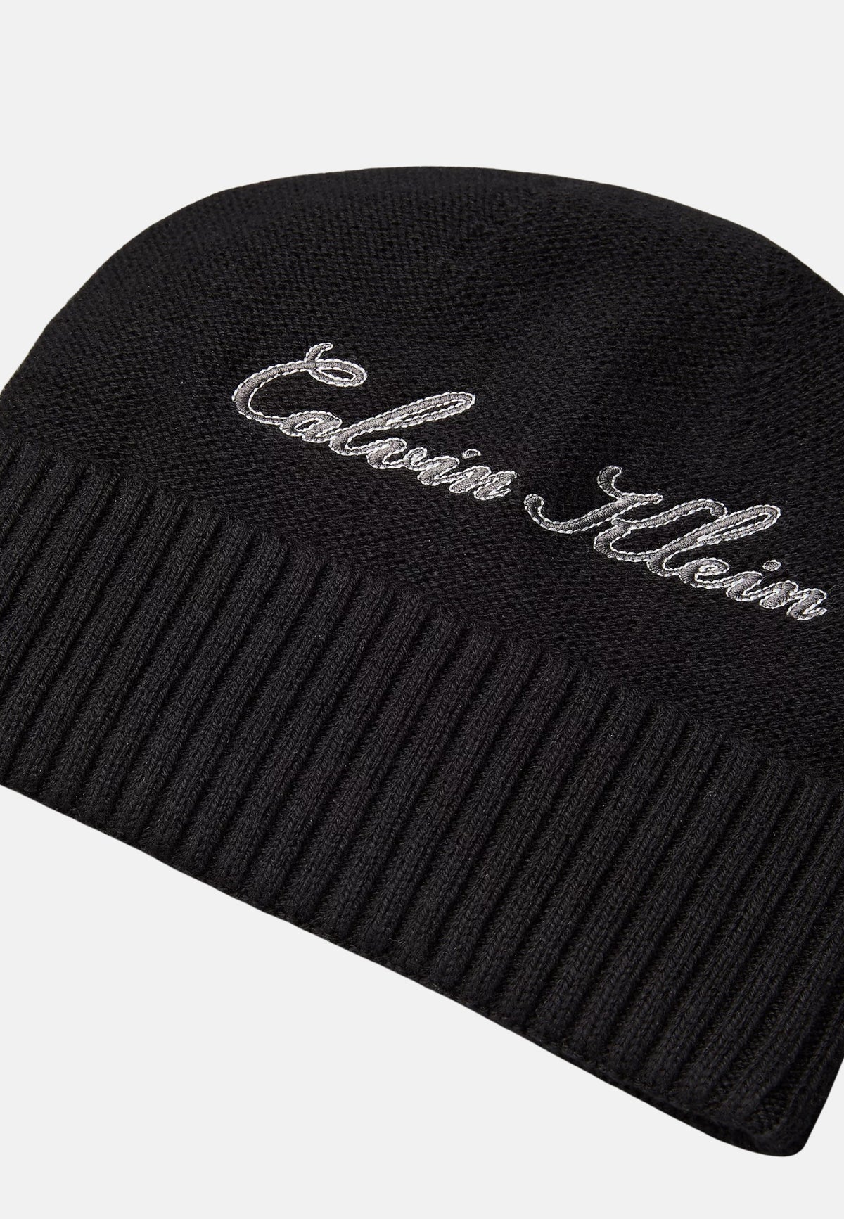 SCRIPTED LOGO COTTON BEANIE - BLACK