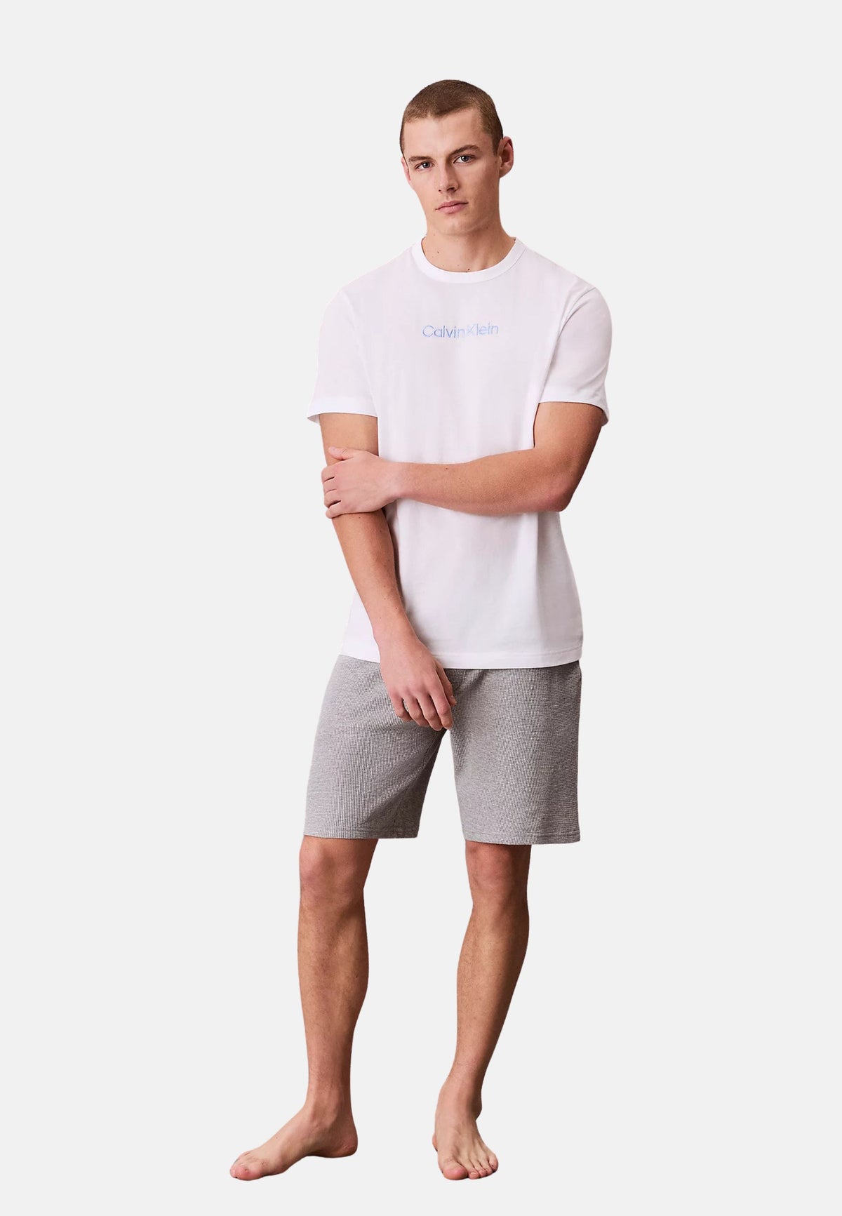 S/S CREW NECK - CLASSIC WHITE W/BLUE DESCENT LOGO