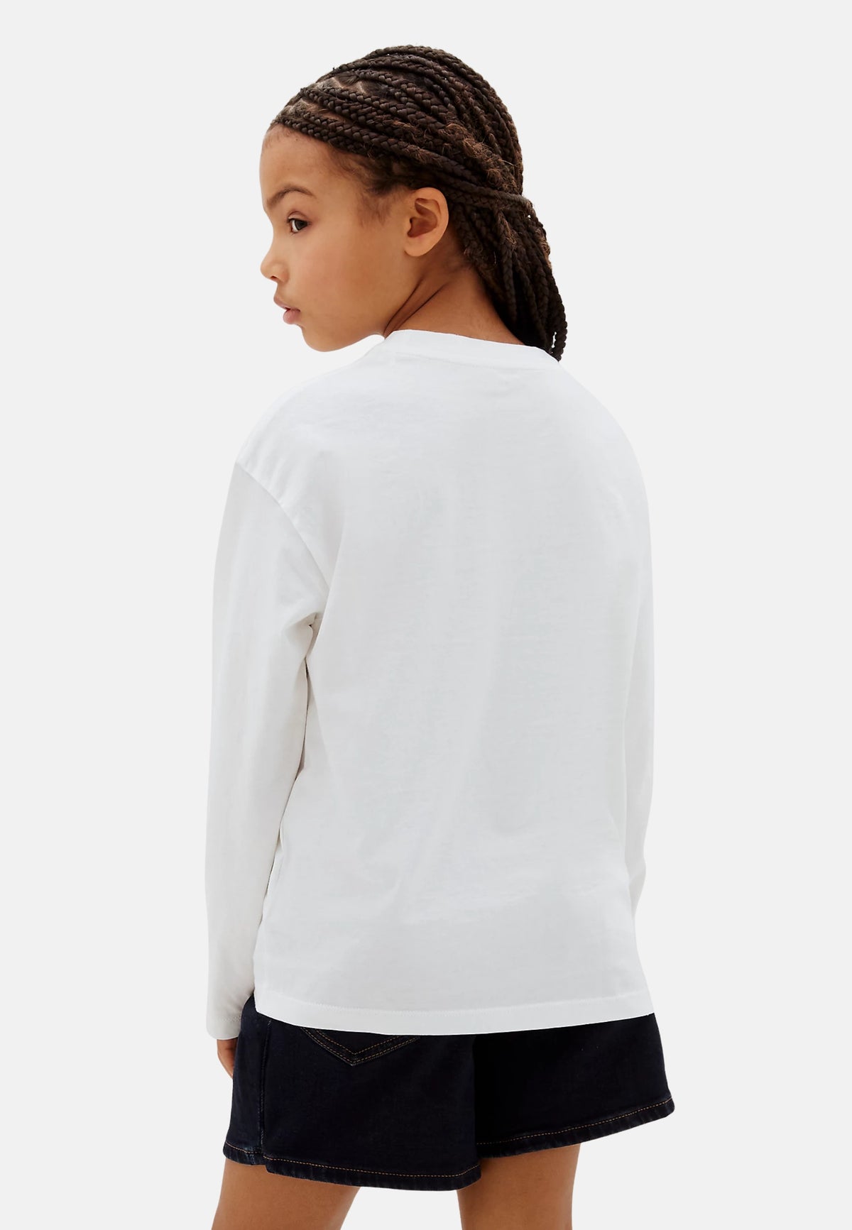 SMALL CHEST MONOLOGO LS T-SHIRT - BRIGHT WHITE