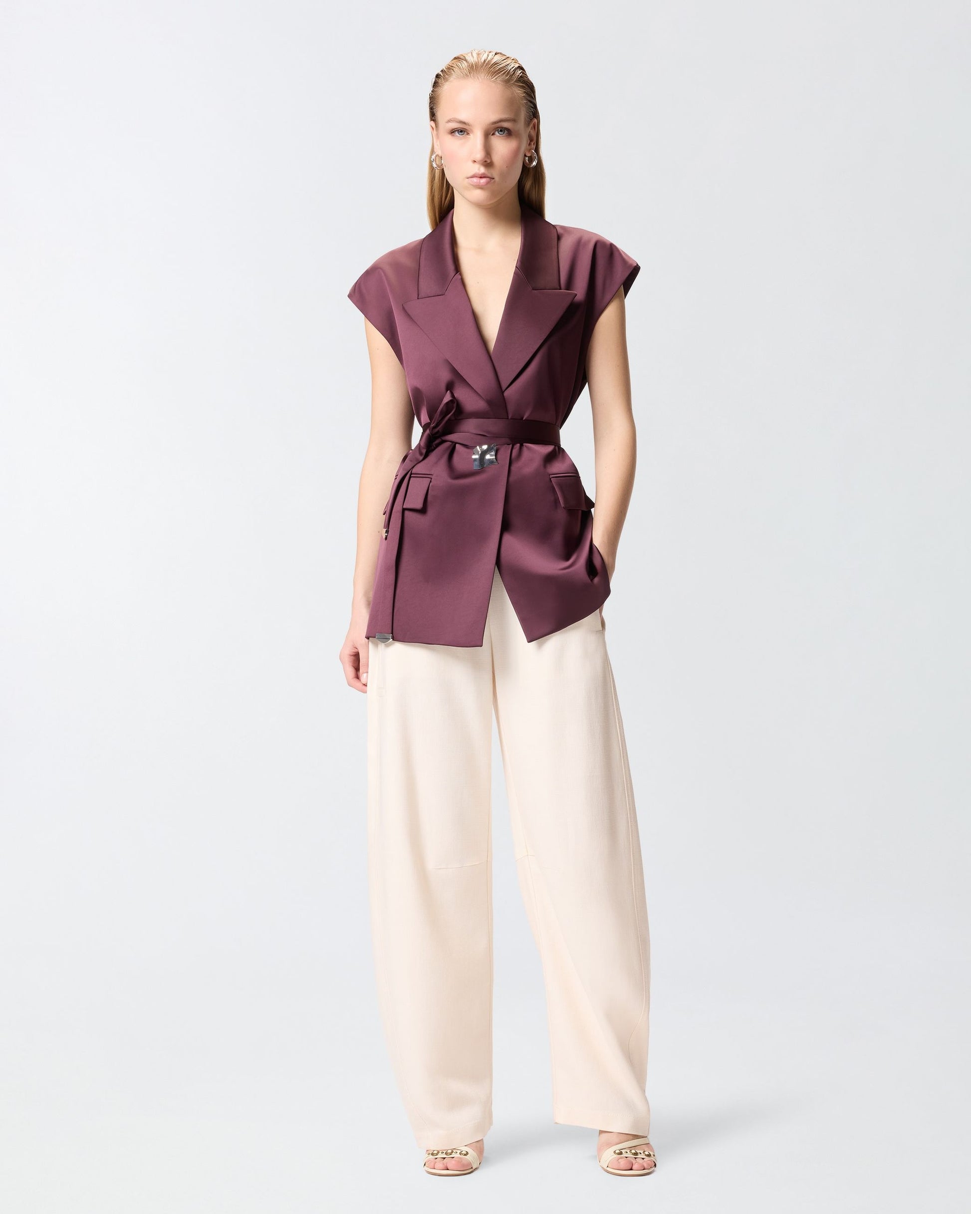 MELANZANA GIACCA SATIN - RED