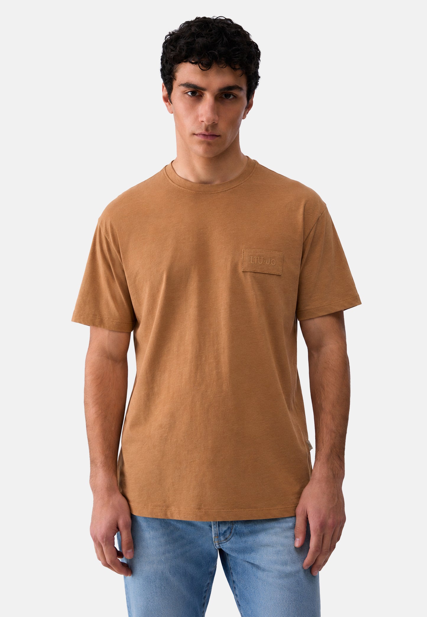 T-SHIRT BASICA M/C - marrone
