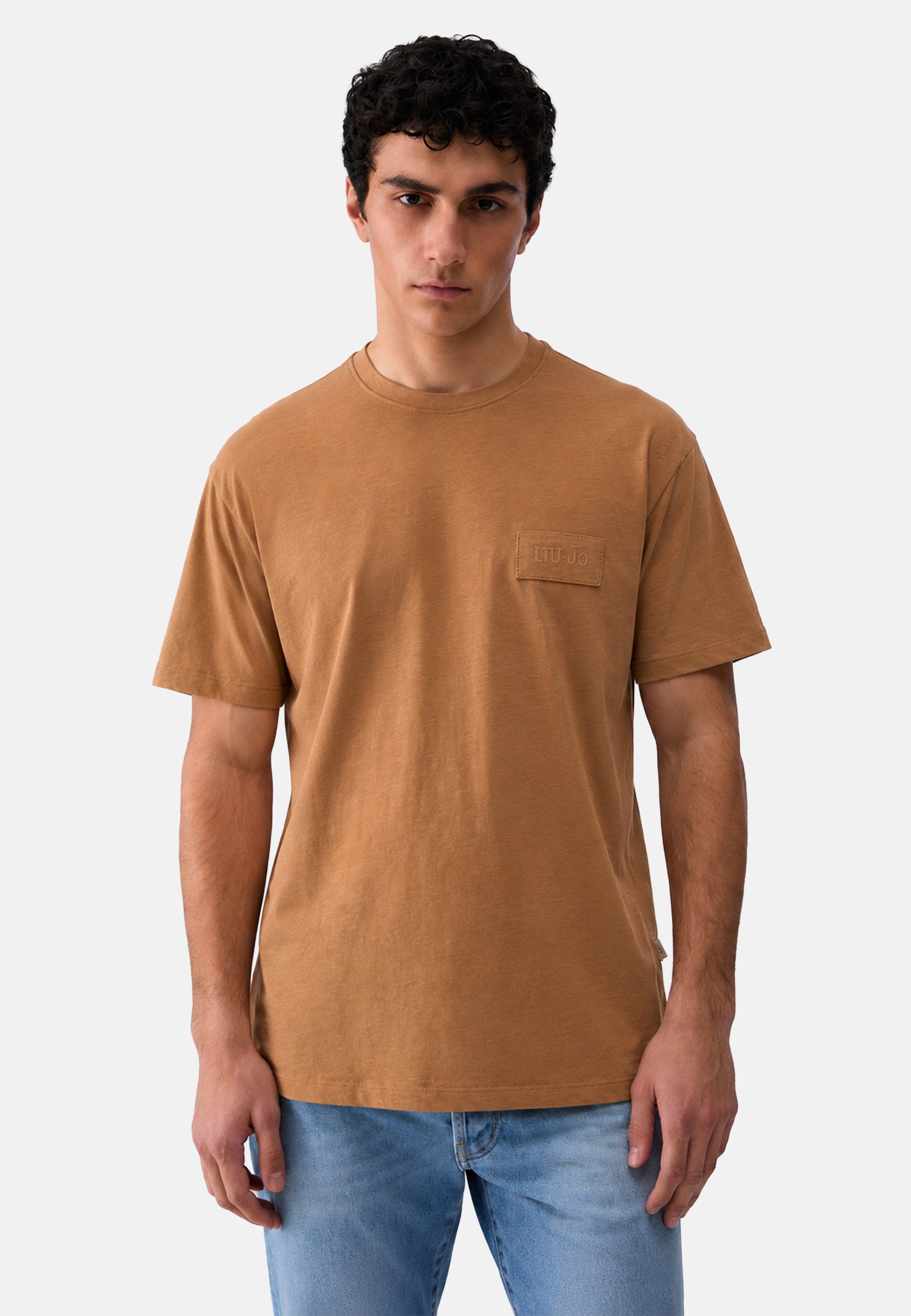 T-SHIRT BASICA M/C - marrone