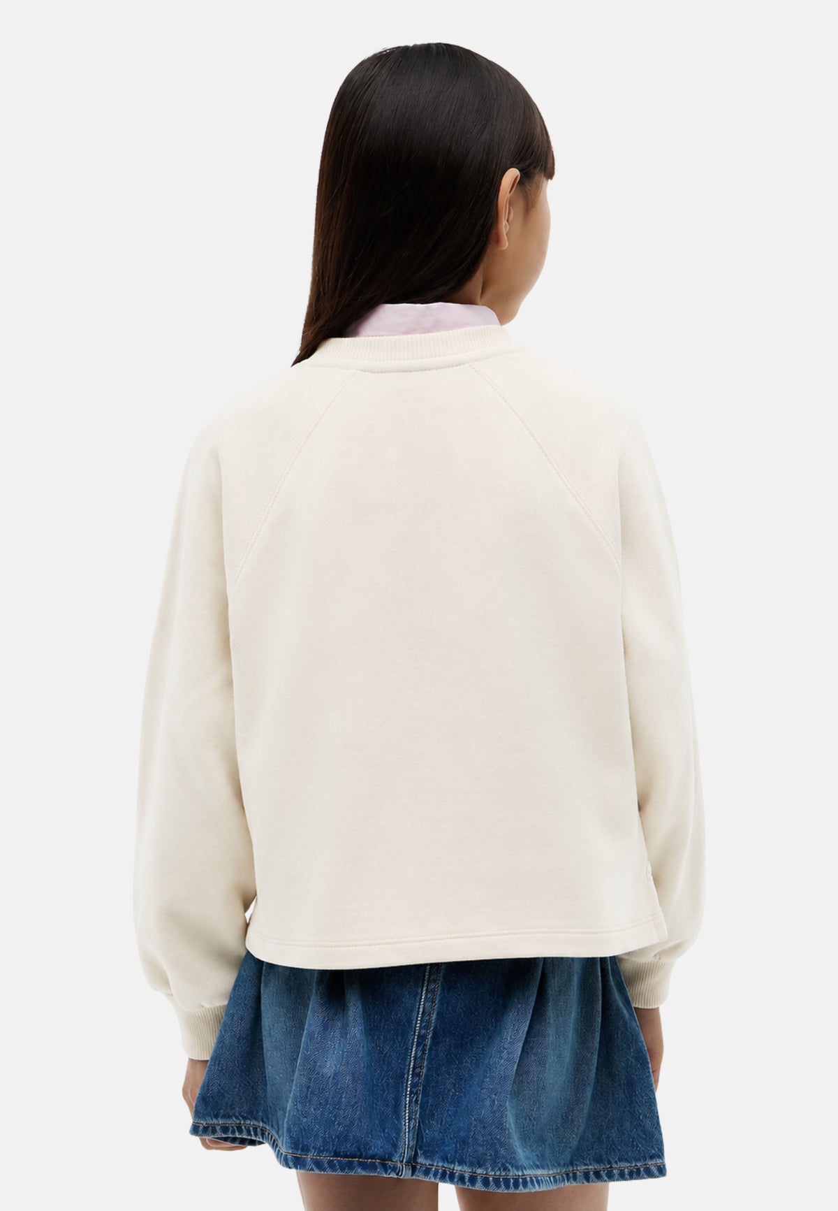 TONAL FLAG RAGLAN CREW - OFF WHITE
