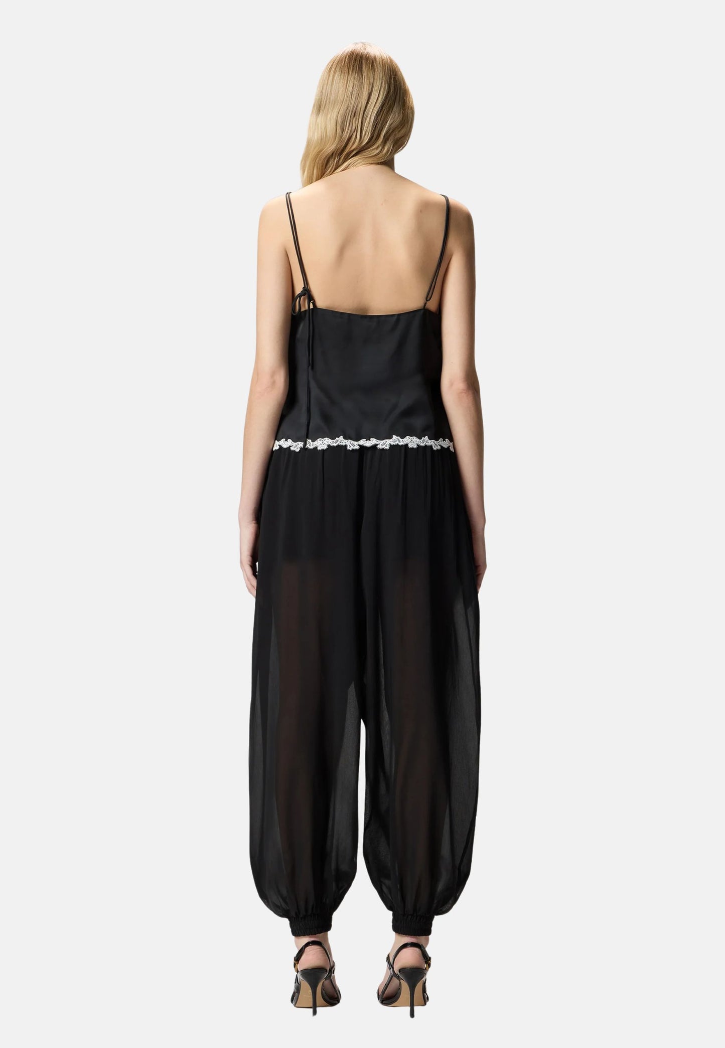 CANAZEI TOP TWILL FLUIDO - NERO/PANNA