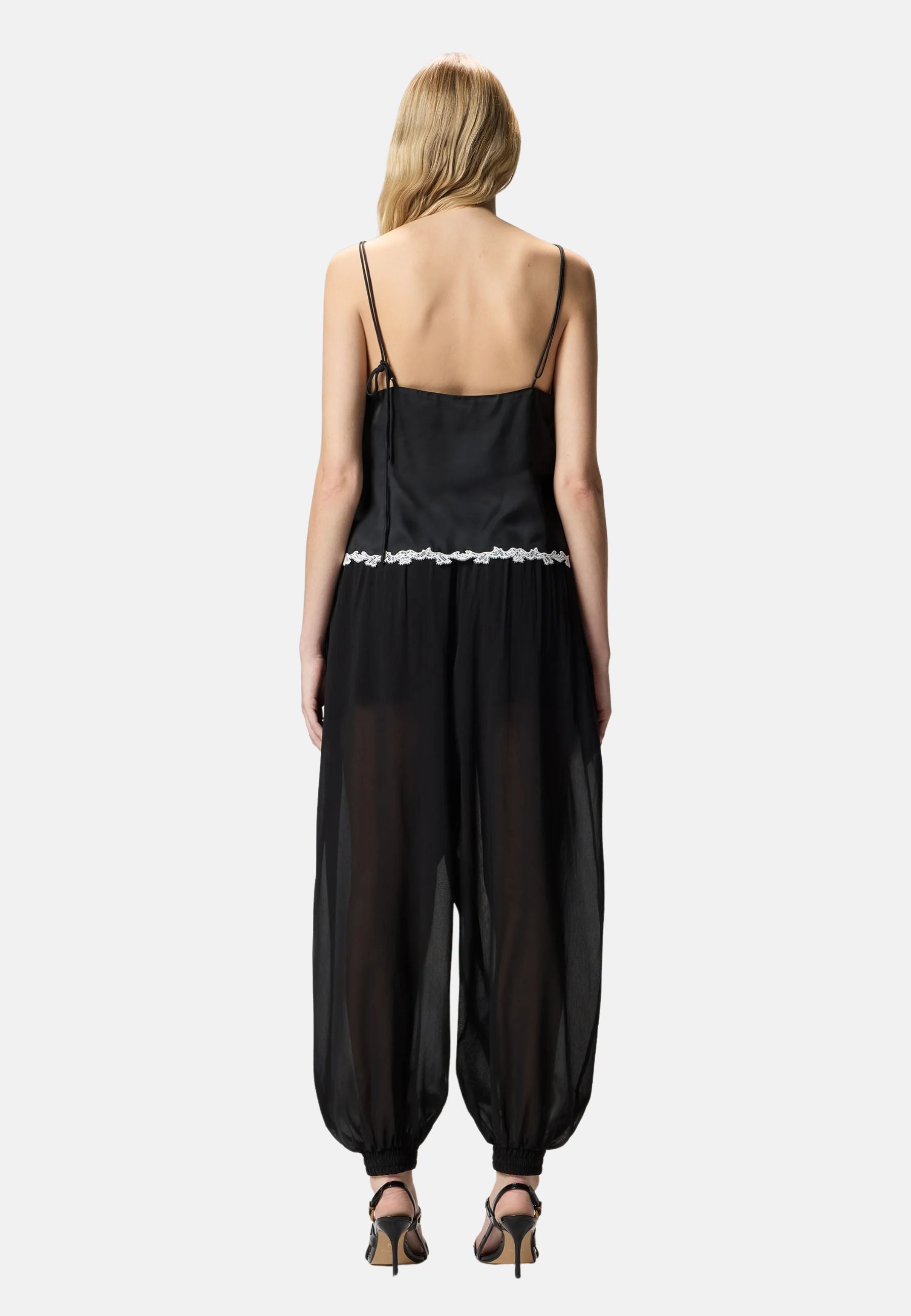 CANAZEI TOP TWILL FLUIDO - NERO/PANNA