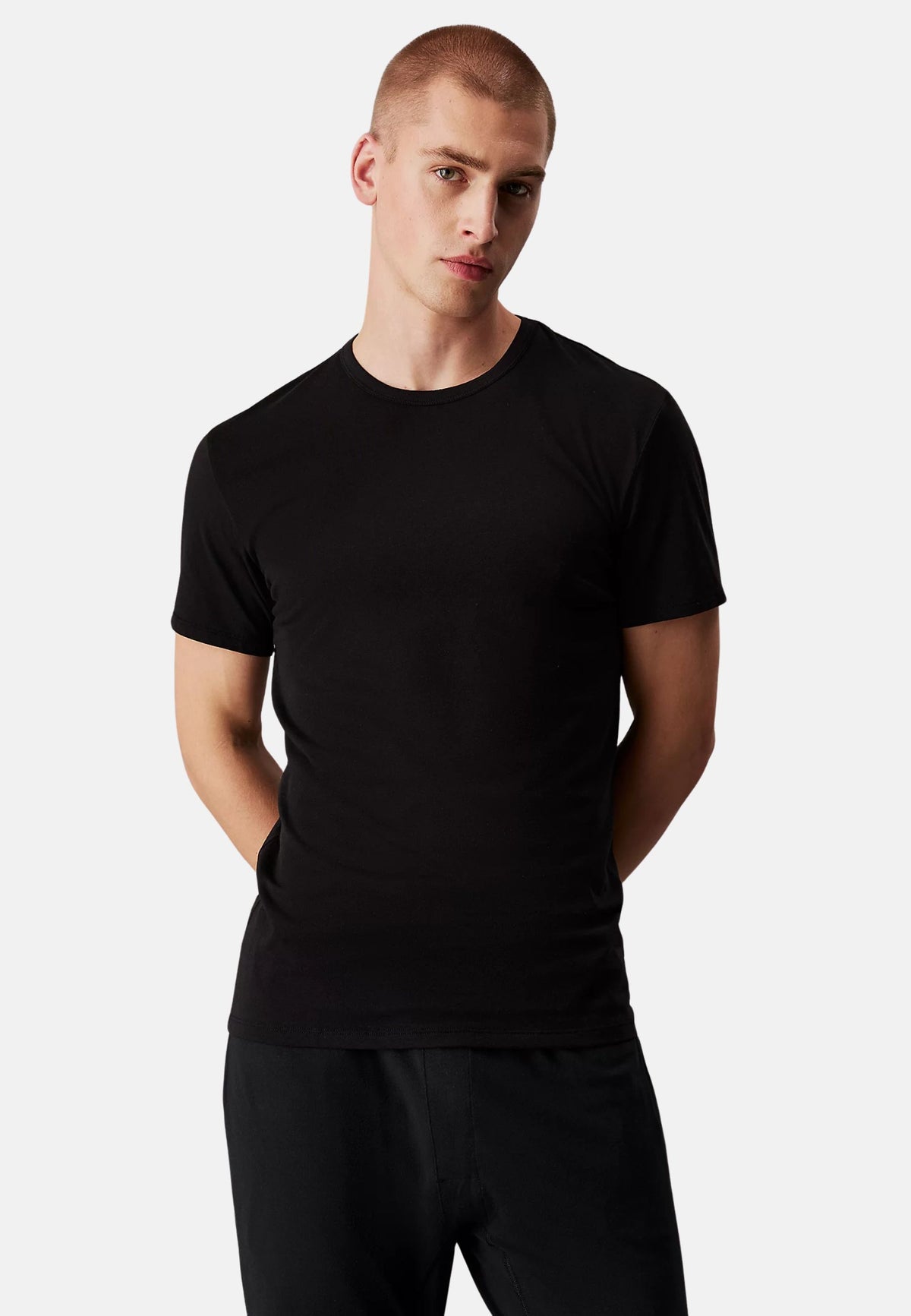 S/S CREW NECK 3 PK - BLACK/GREY HEATHER/WHITE