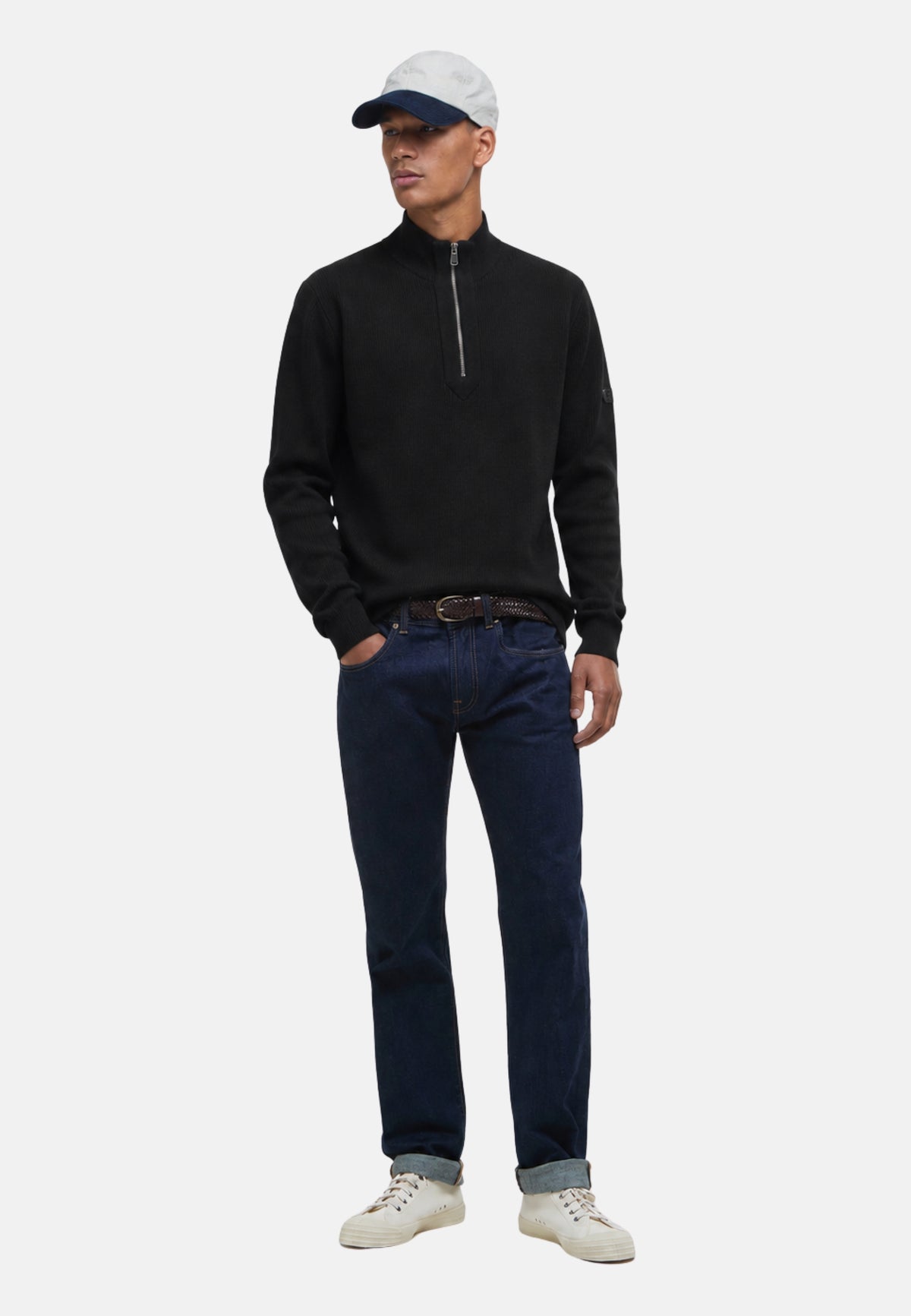 CRAWLEY FUNNEL NECK JUMPER - BLACK
