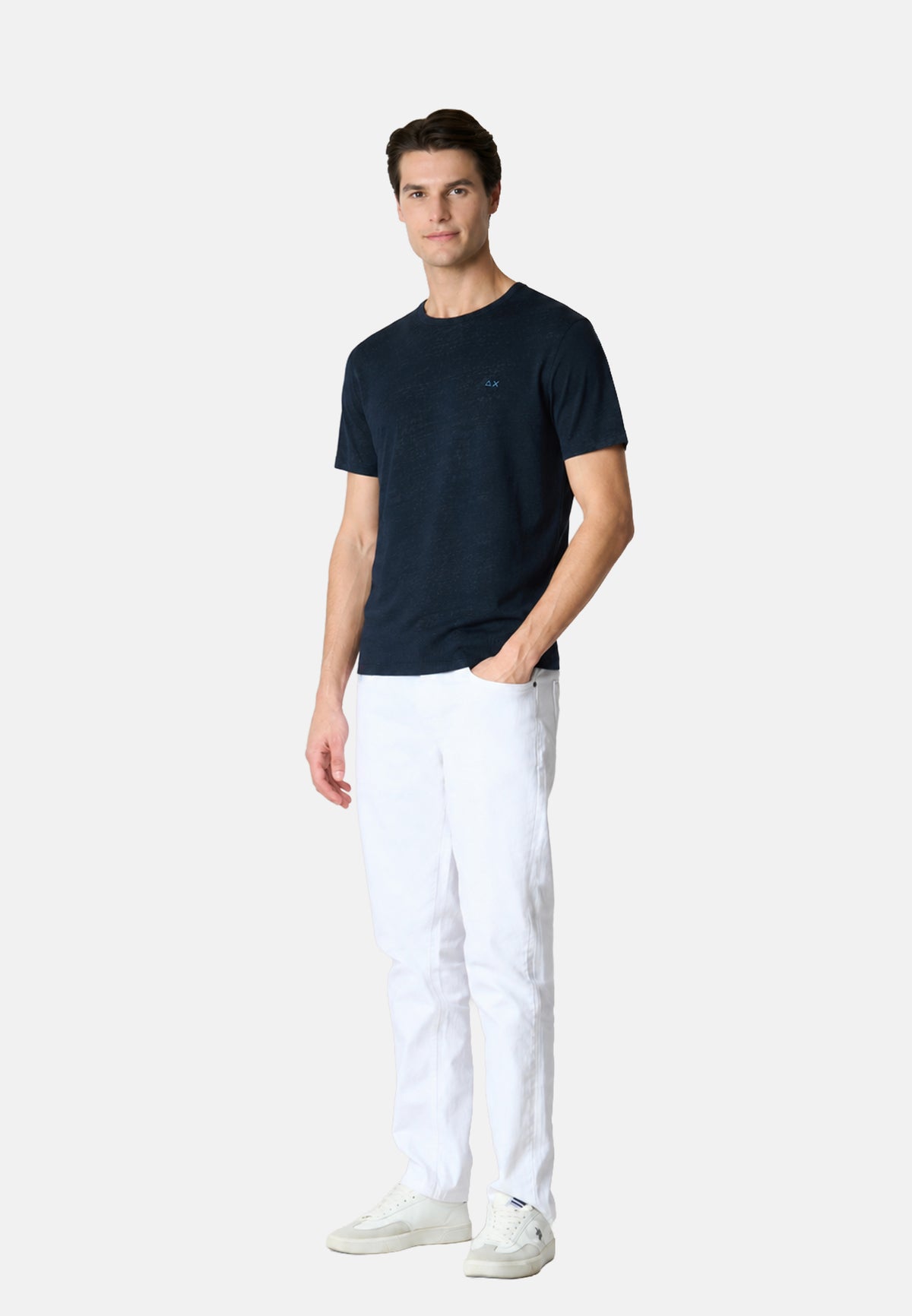 T-SHIRT JERSEY LINEN S/S - NAVY BLUE