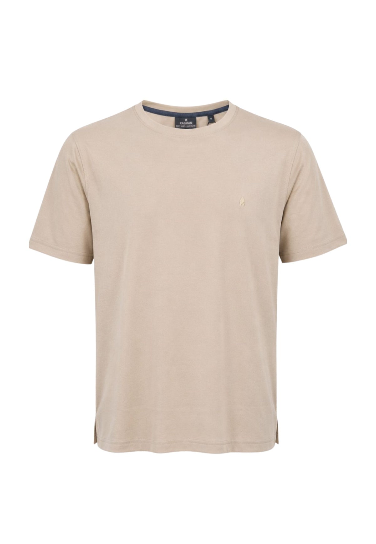 T-SHIRT ROUND NECK SOLID - BEIGE