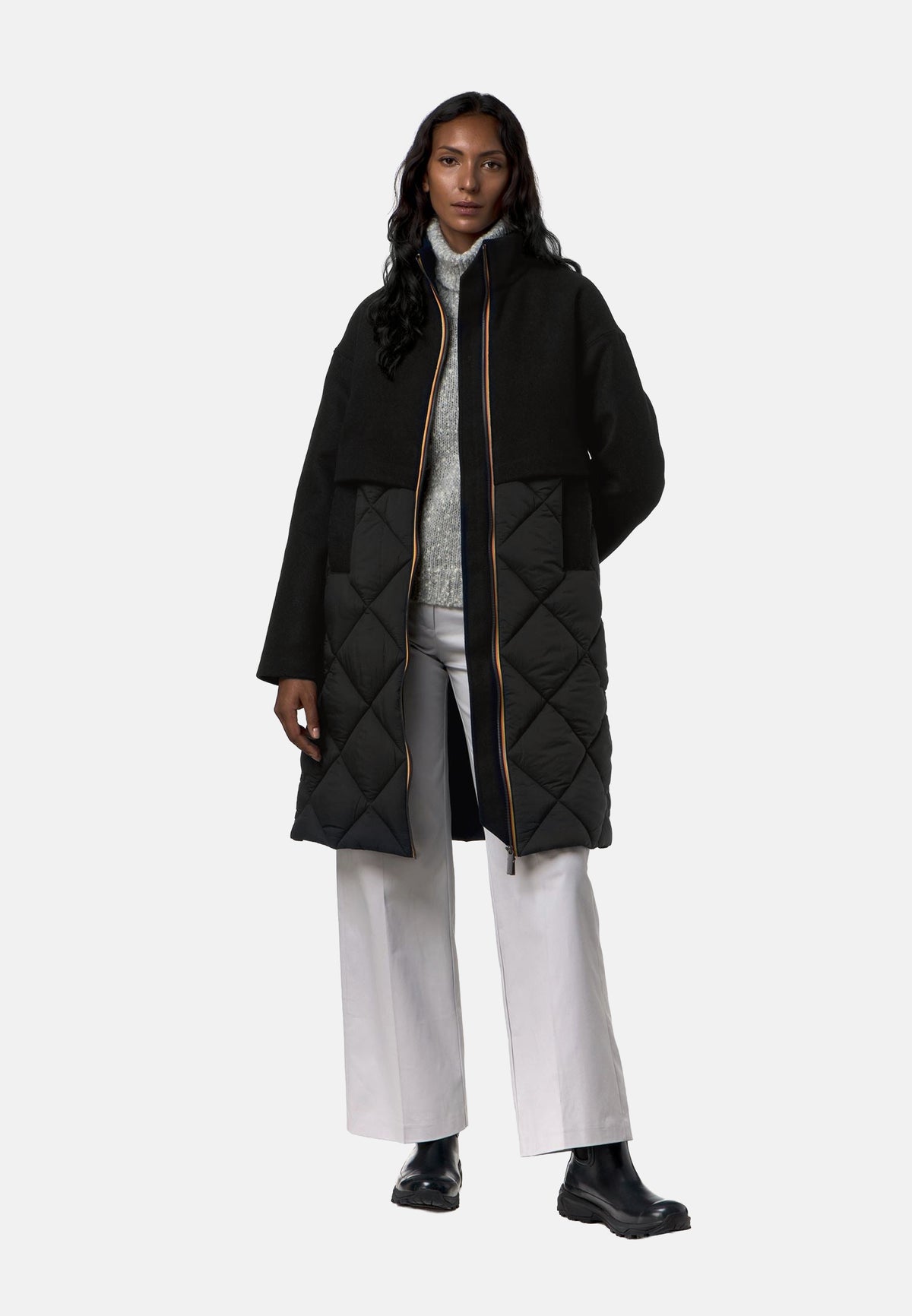 MINDY WOOL NYLON WARM - BLACK GREYISH