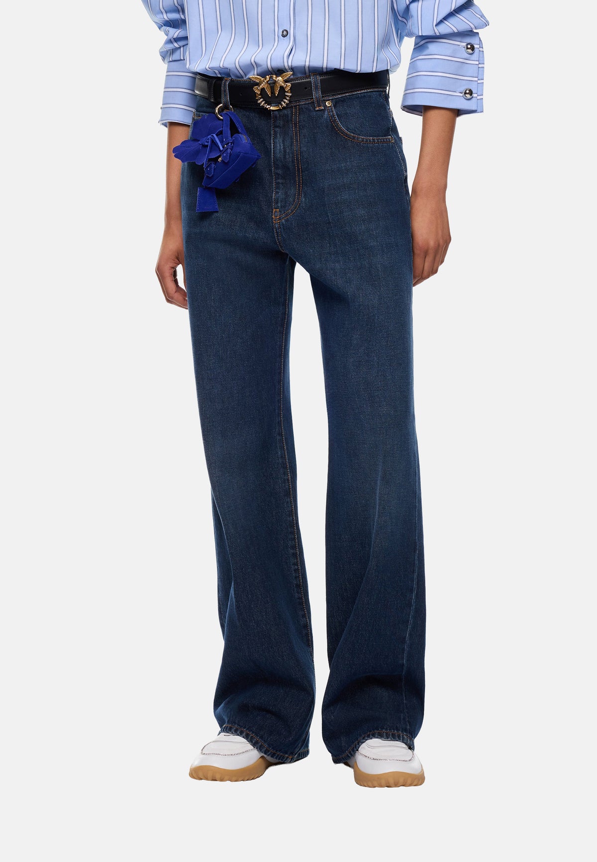 WANDA WIDE LEG BLUE DENIM MEDIUM WASH - LAVAGGIO SCURO