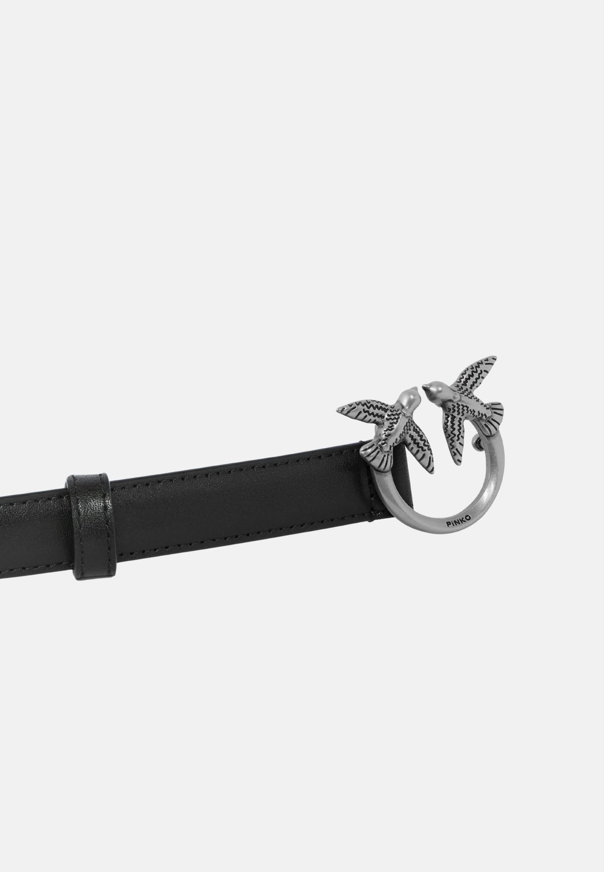 LOVE BERRY H2 BELT.LOW VITELLO SETA - BLACK/ARGENTO