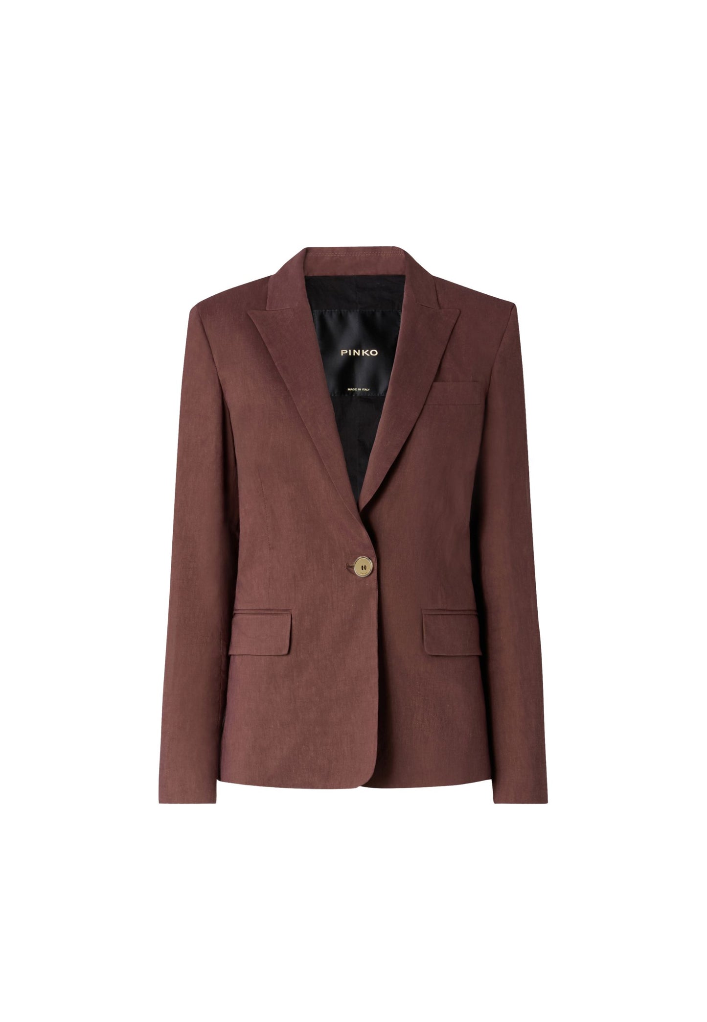 FREDA GIACCA LINO STRETCH - BROWN